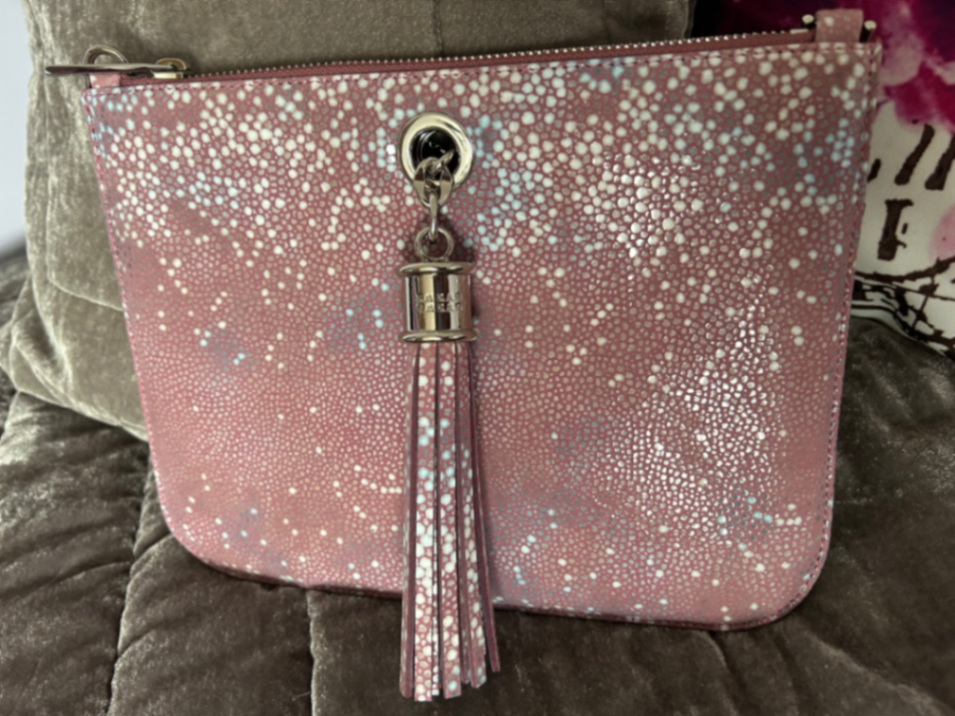 Ivy Shagreen Leather - Silver / Pink Shagreen