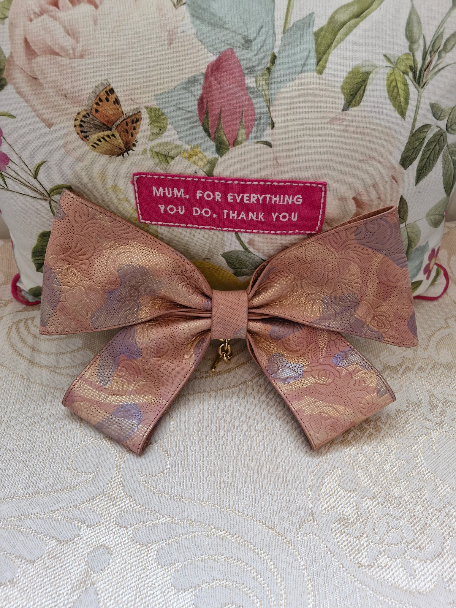 Garden of roses bow gold hardware