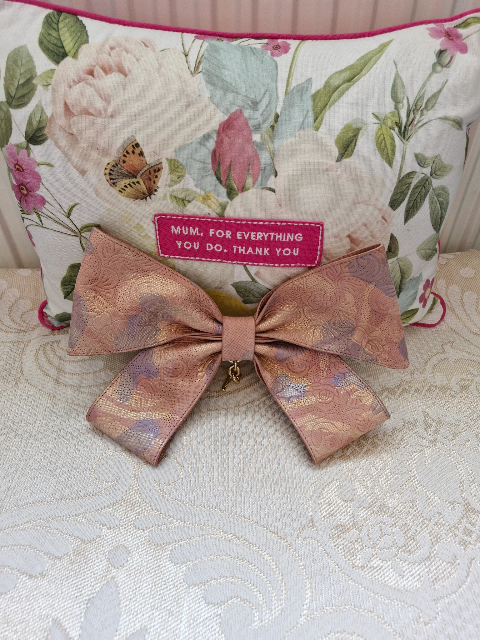 Garden of roses bow gold hardware