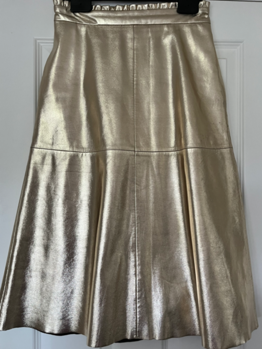 Lateisha Faux Leather Skirt - Metallic Gold