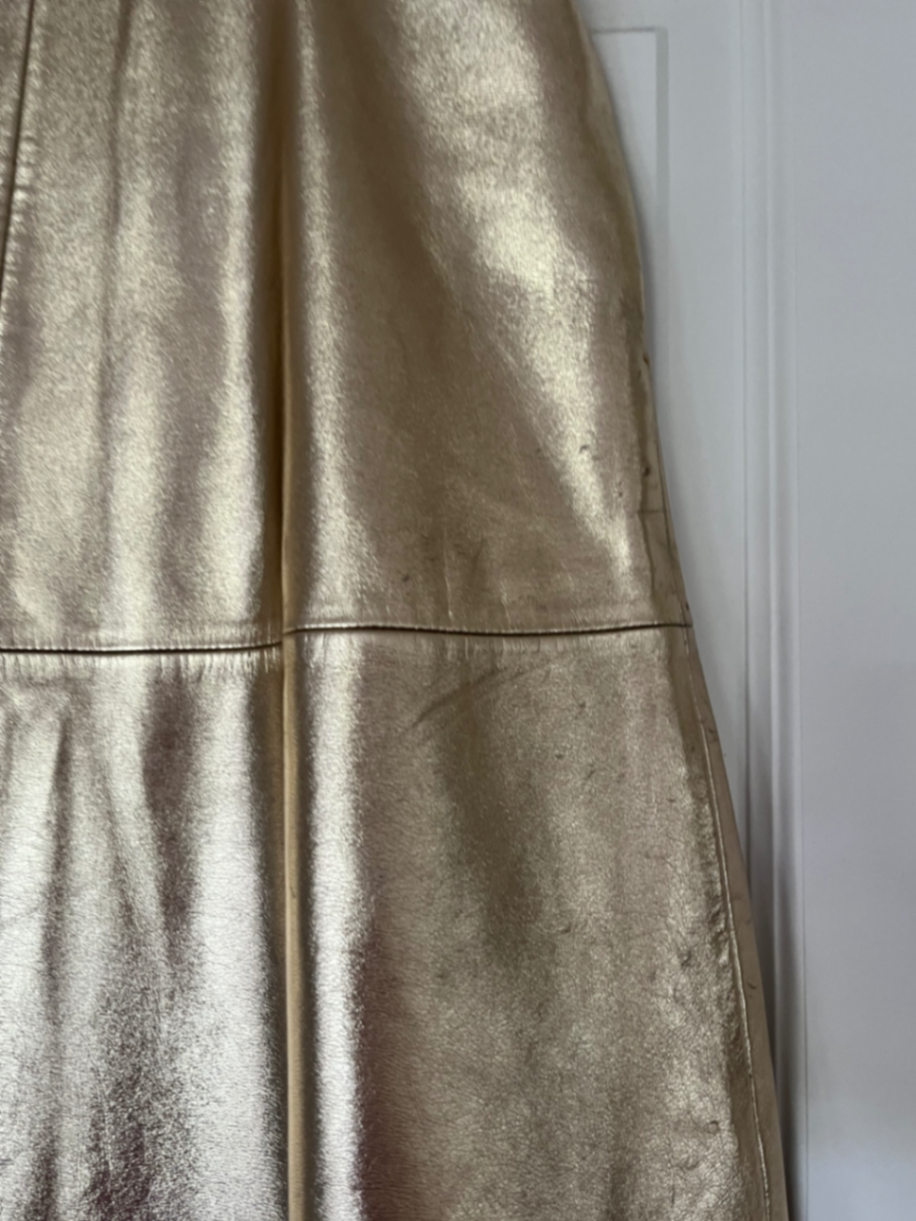 Lateisha Faux Leather Skirt - Metallic Gold