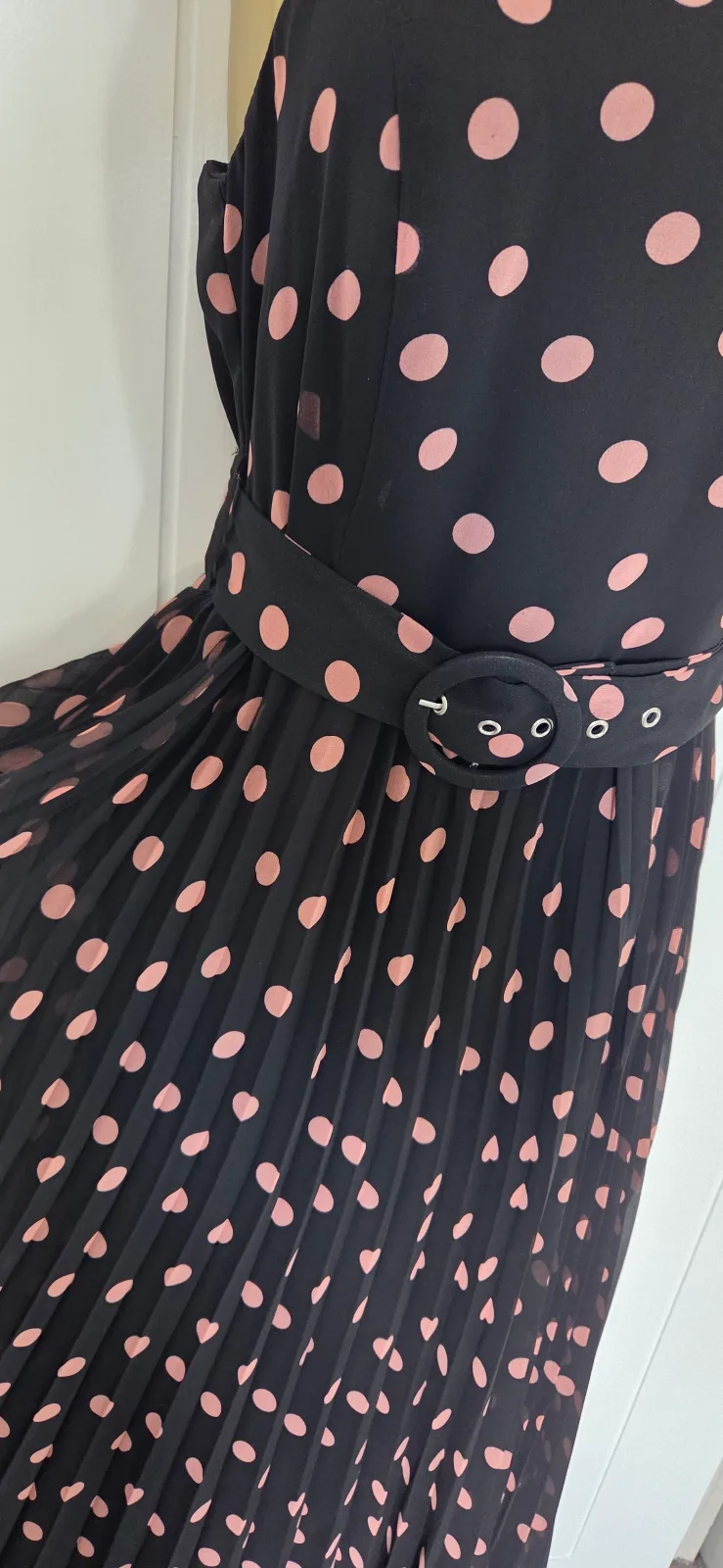 Luisa Black and Blush Belted Maxi Dress