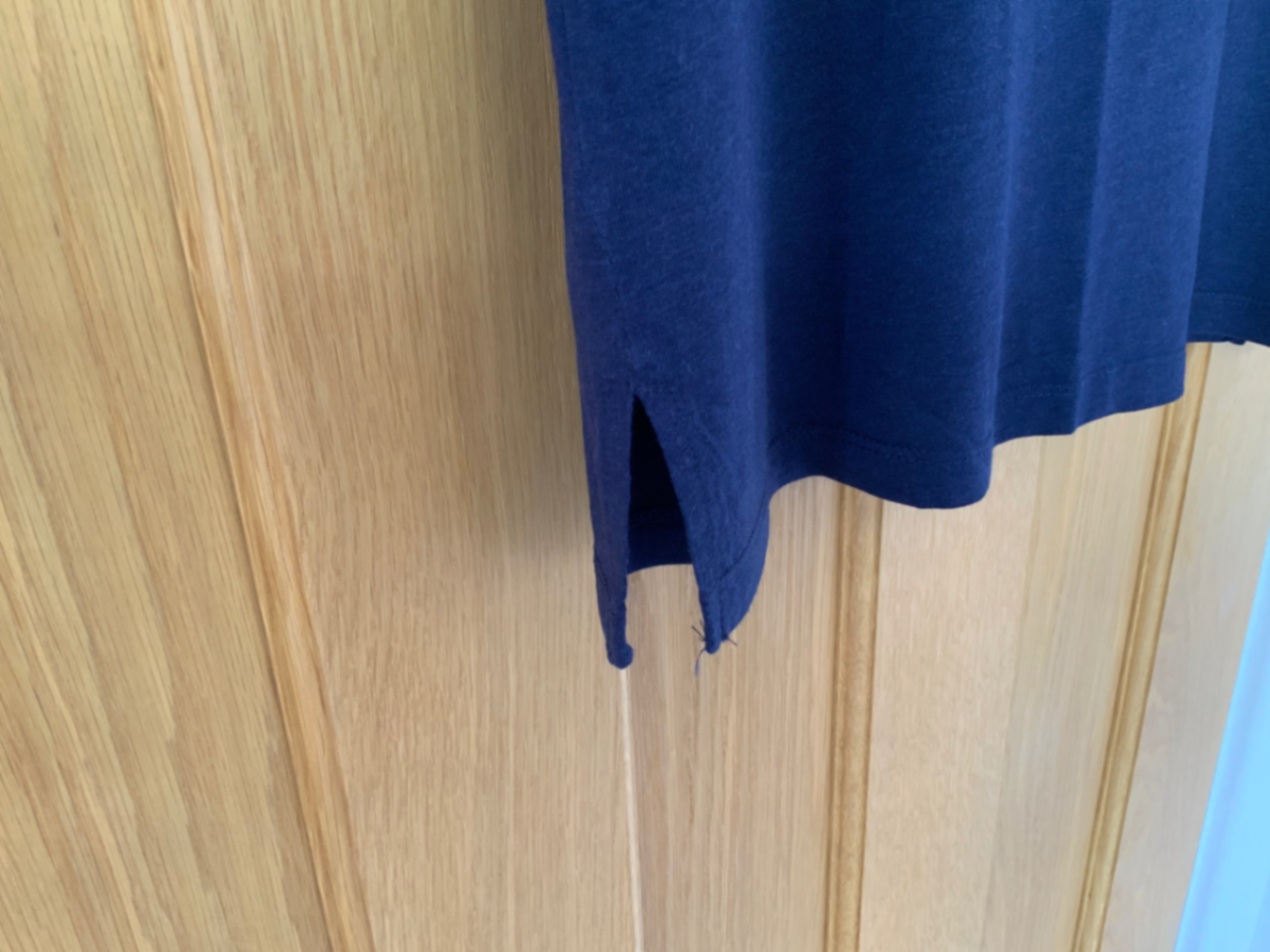 Navy top, low neck, size 10