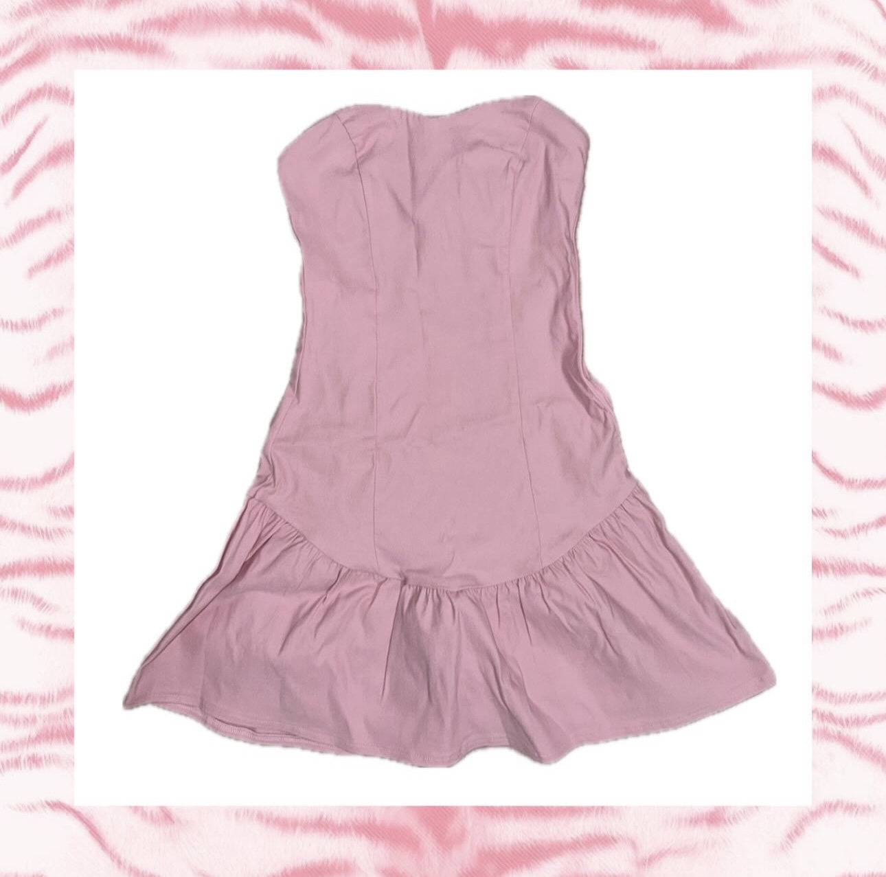Motel Exclusive Sabina Bandeau Mini Dress in Baby Pink