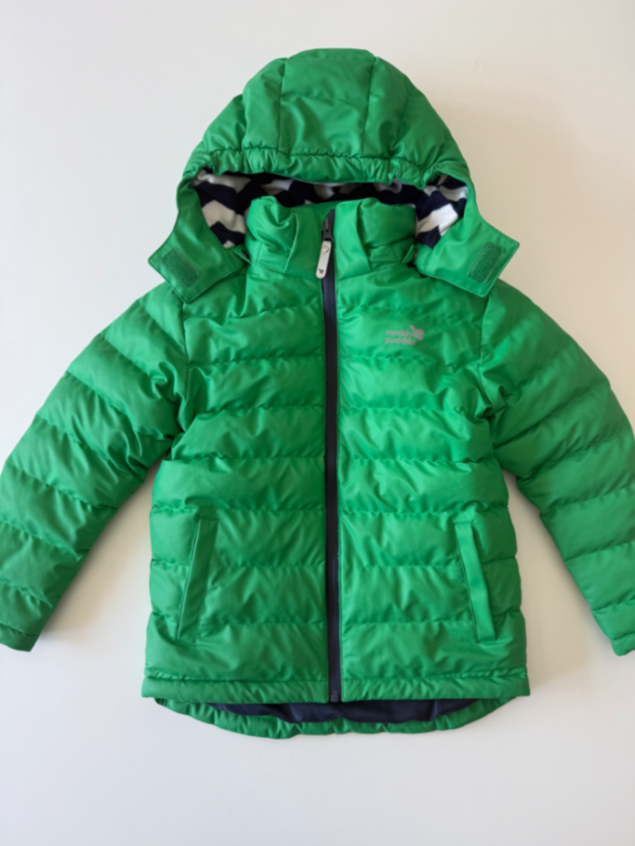 Waterproof Puffer Jacket in Green 6-7 years