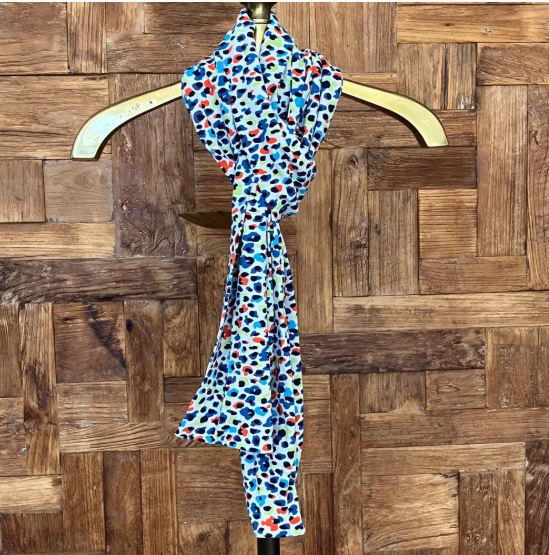 Like New Kettlewell Colours Jersey Print Scarf Ditsy Leopard Spring Palette