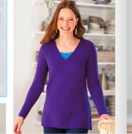 NEW Kettlewell Colours Merino wool tunic sweater in Blue Jewel