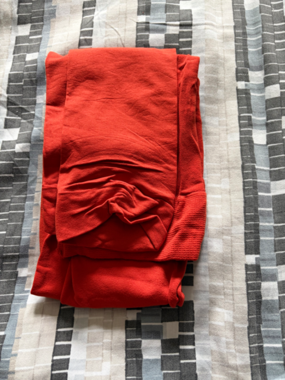 Orange footless tights