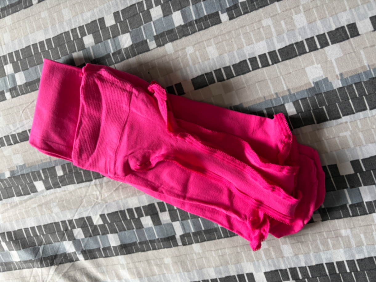 Bright pink mock garters