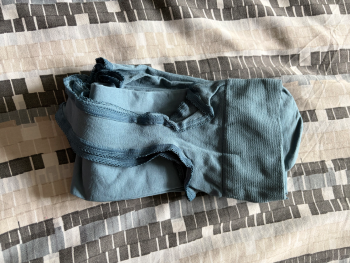 Blue mock garters