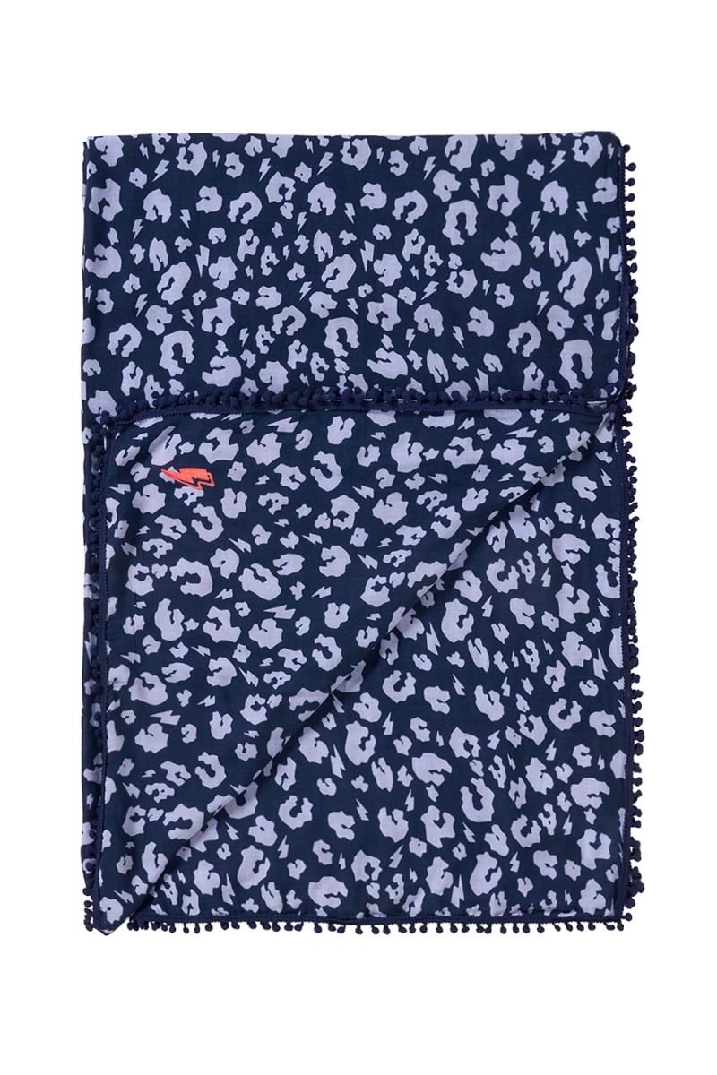 Navy with Blue Leopard and Lightning Bolt Super Scarf