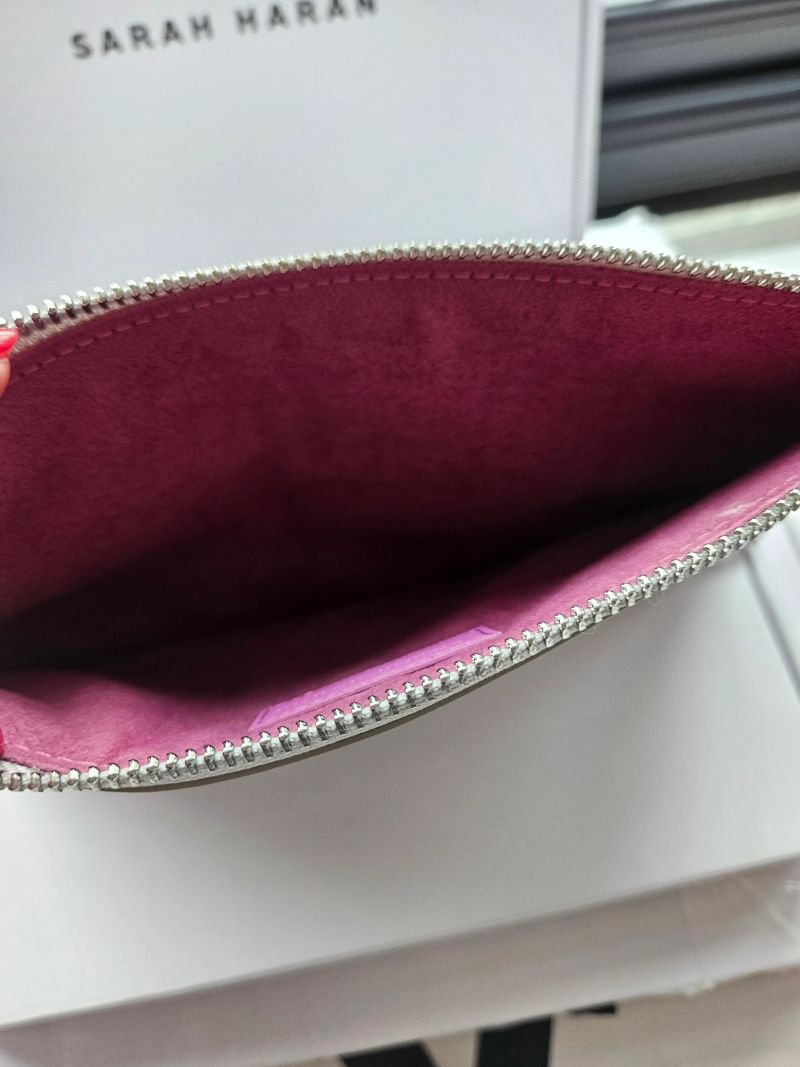 Clover Pouch - Metallic Silver with Silver hardware