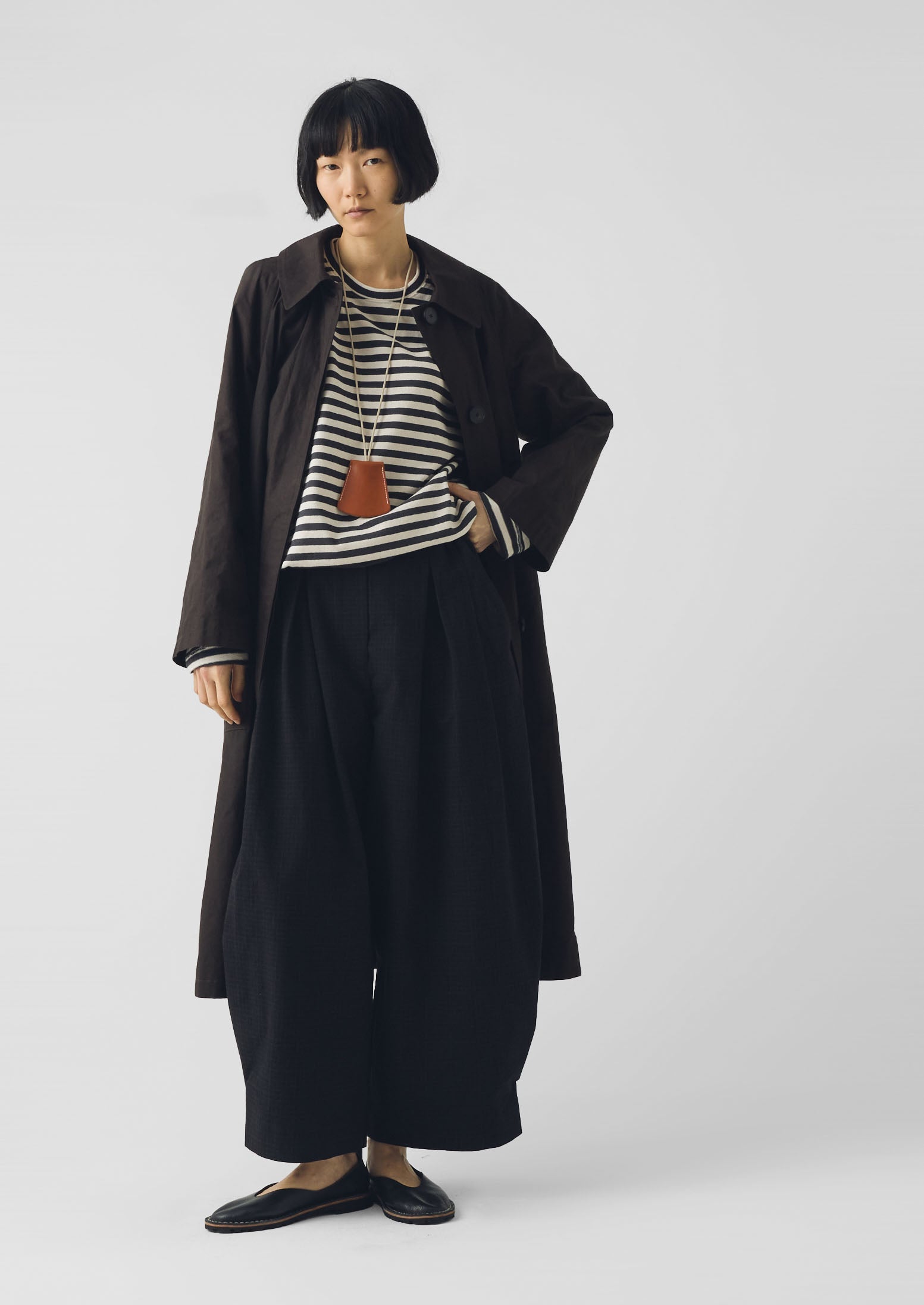 Frankie Waxed Cotton Raglan Coat - Chocolate