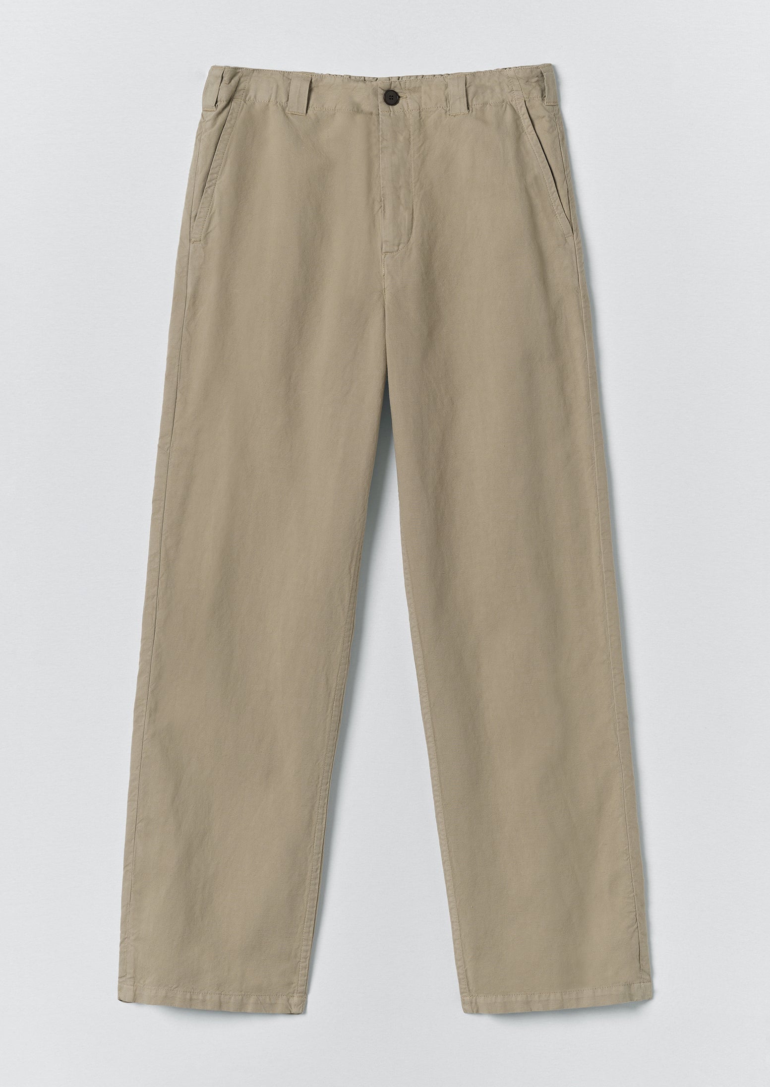 Rory Elasticated Cotton Linen Trousers - Salt