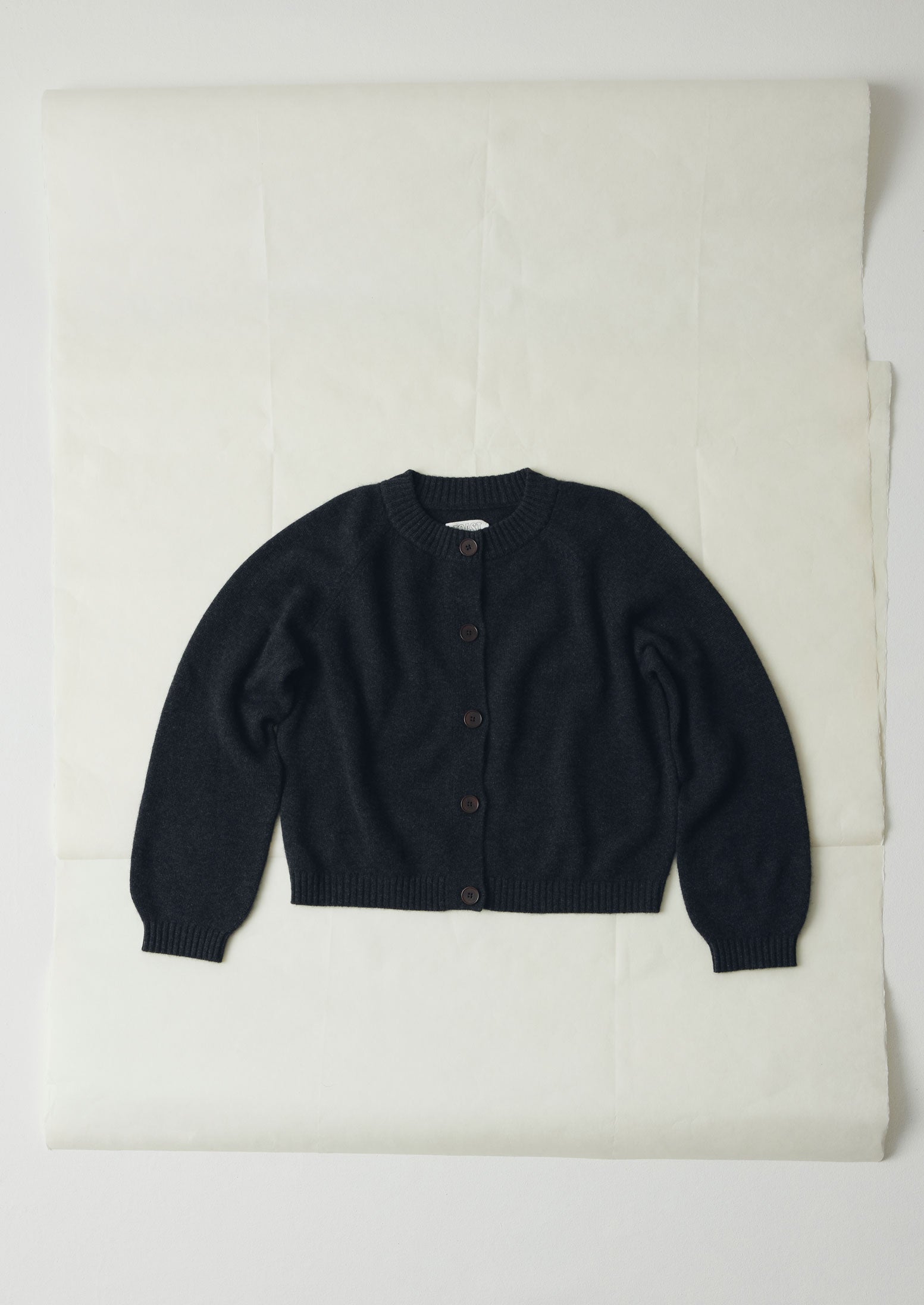 Eden Wool Cashmere Raglan Cardigan - Charcoal
