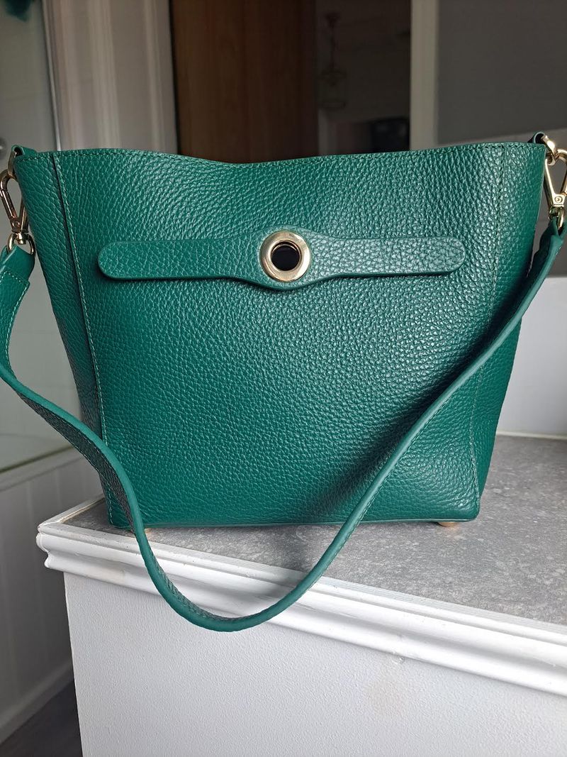 Mini S Tote - Gold / Evergreen