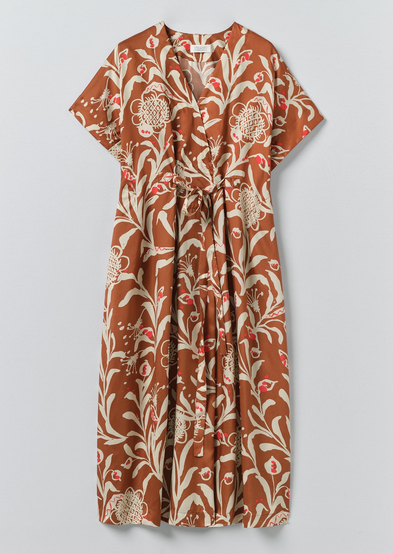 Crockery Print Dress - Cinnamon