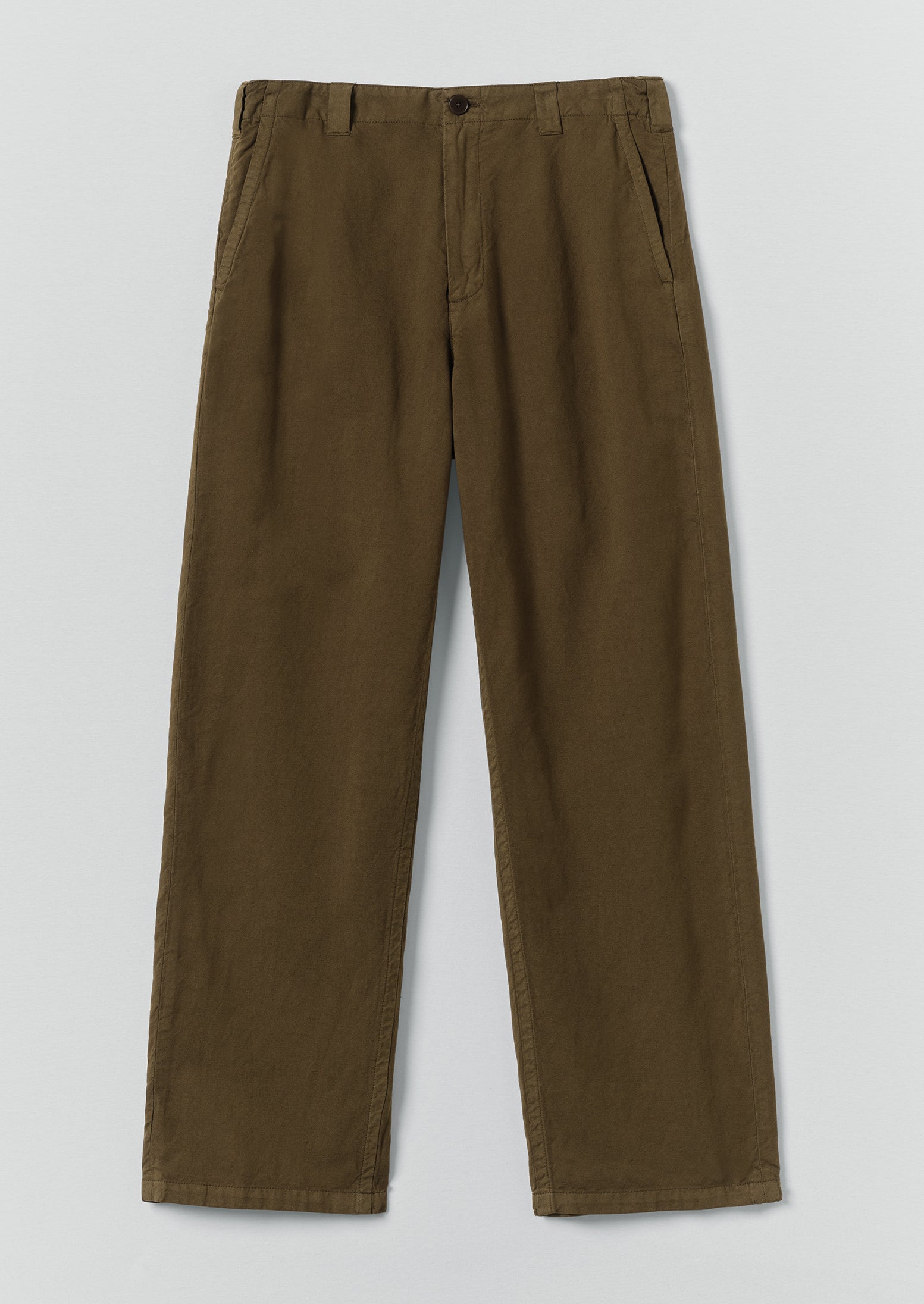 Rory Elasticated Cotton Linen Trousers - Bronze Green