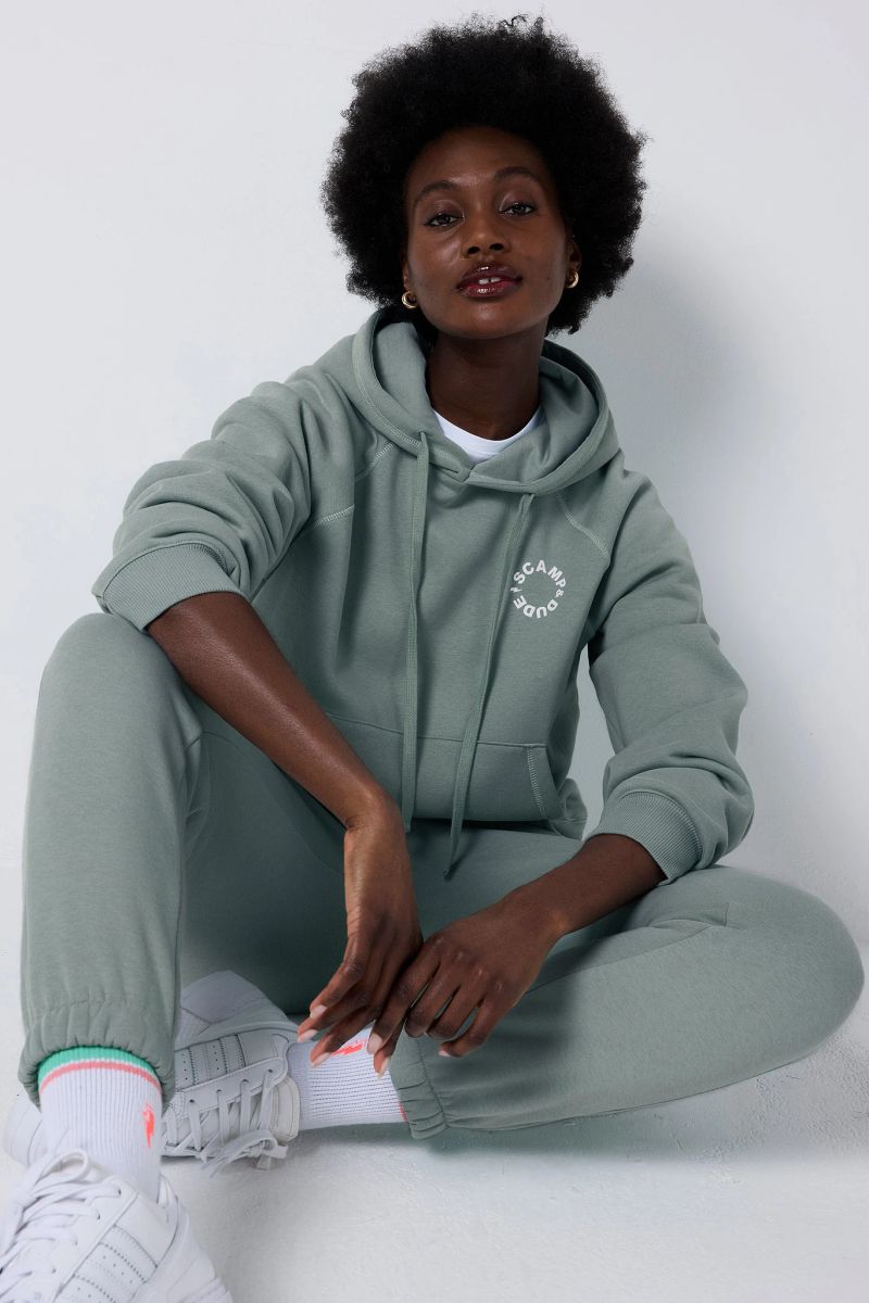 Khaki Scamp & Dude Logo Relaxed Hoodie