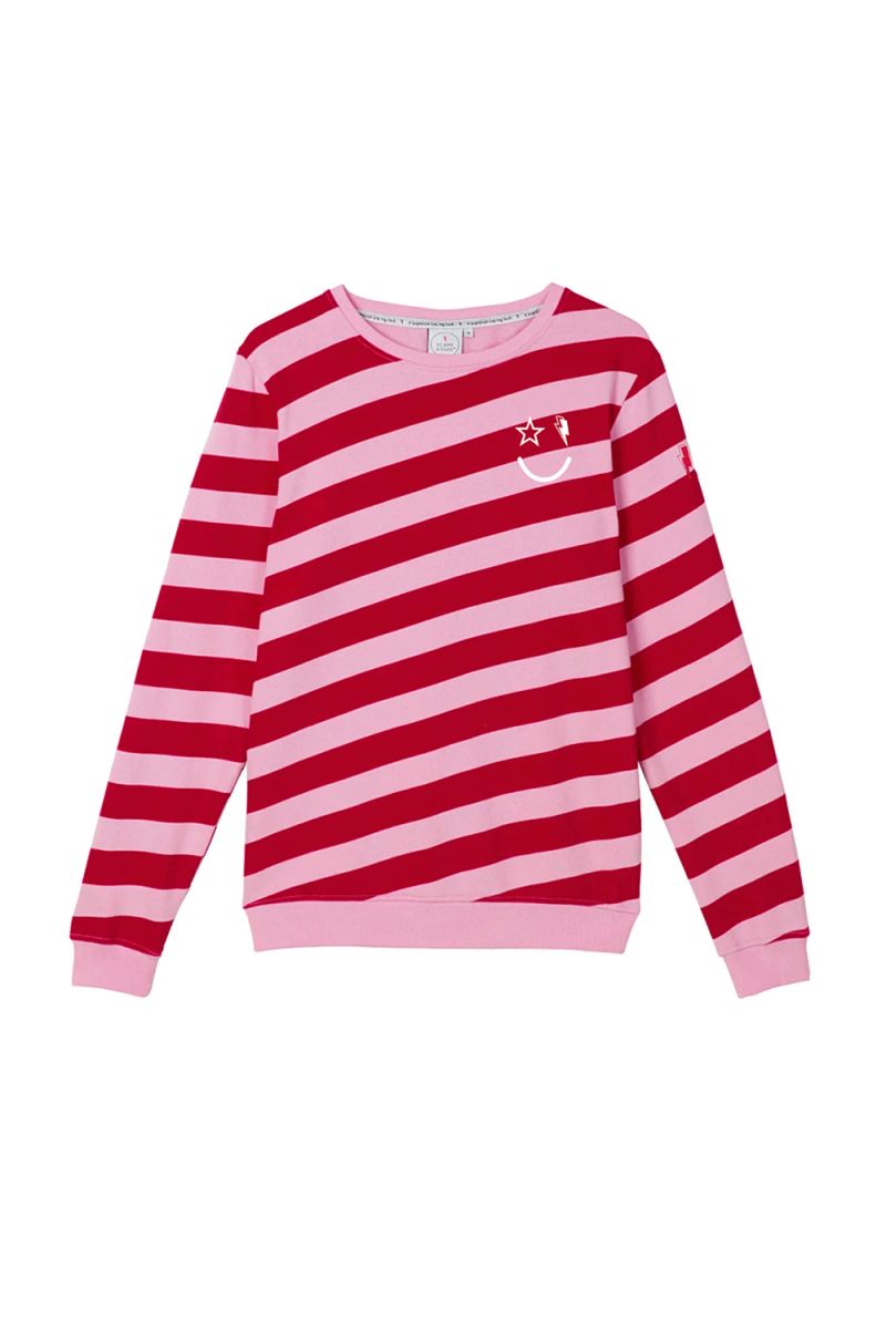 Pink and Red Stripe Sweatshirt