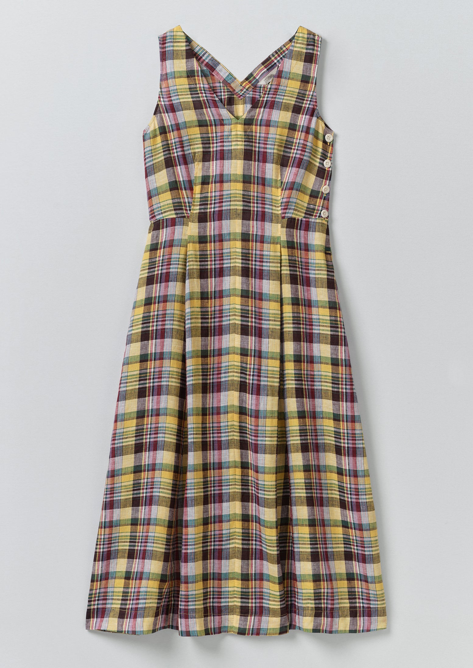Gelato Check Linen Dress - Multi