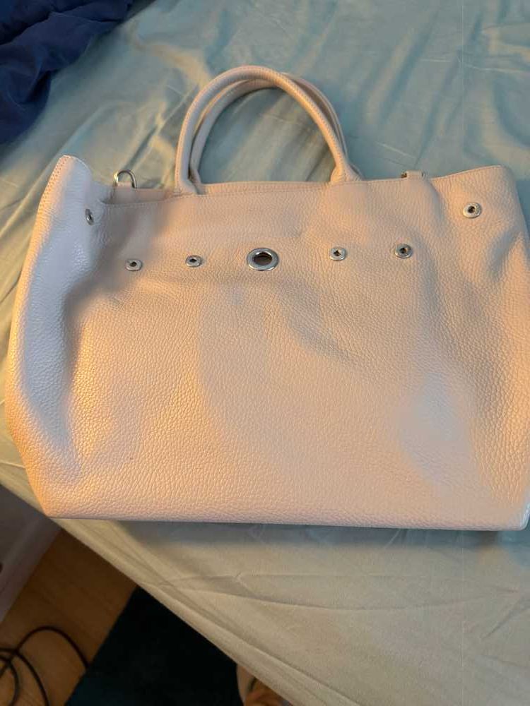 Dahlia 2-in-1 Tote - Porcelain with Silver hardware