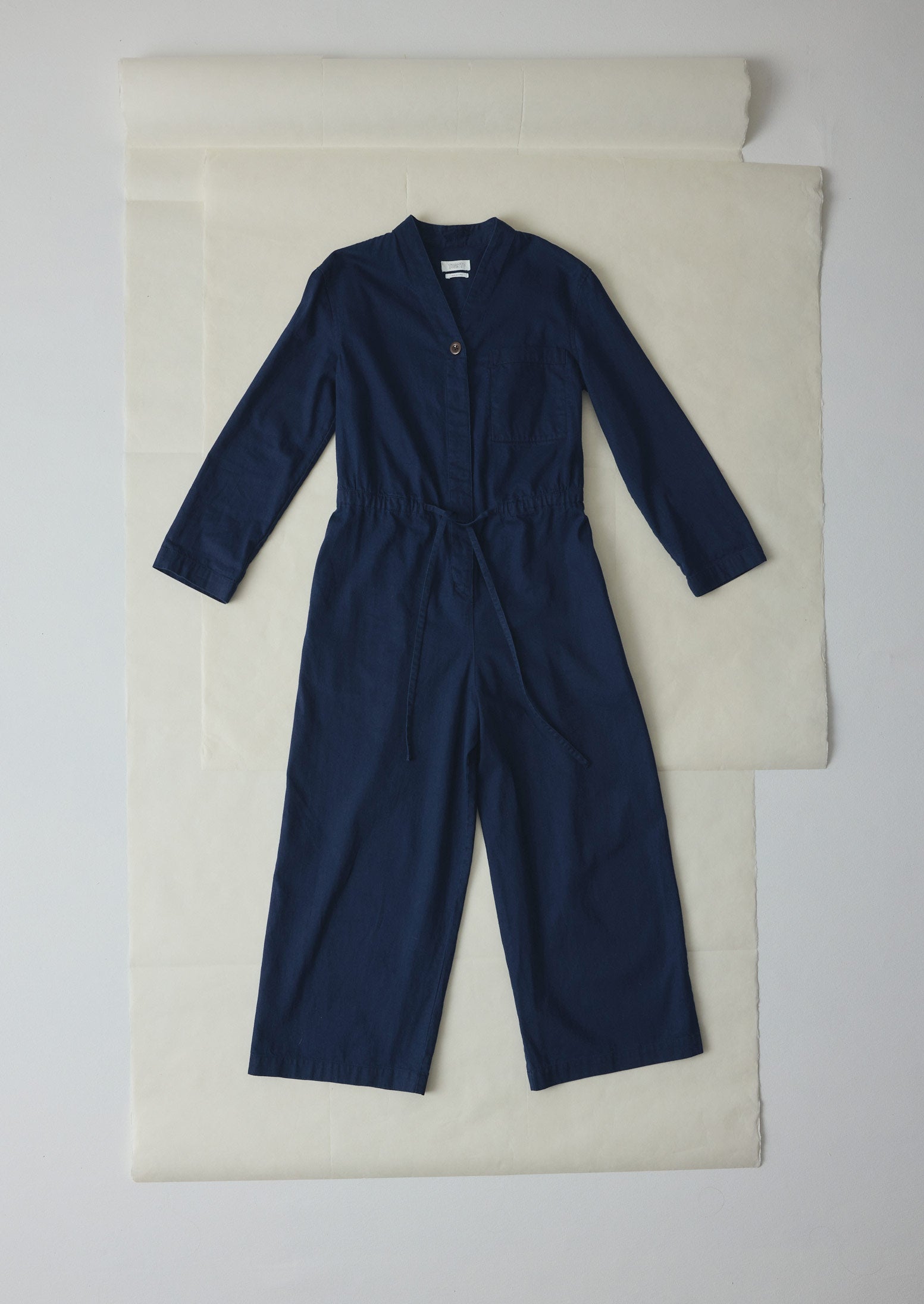 Indigo Cotton Twill Jumpsuit - Indigo