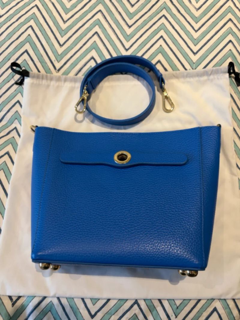 Mini S Tote - Gold / Sapphire