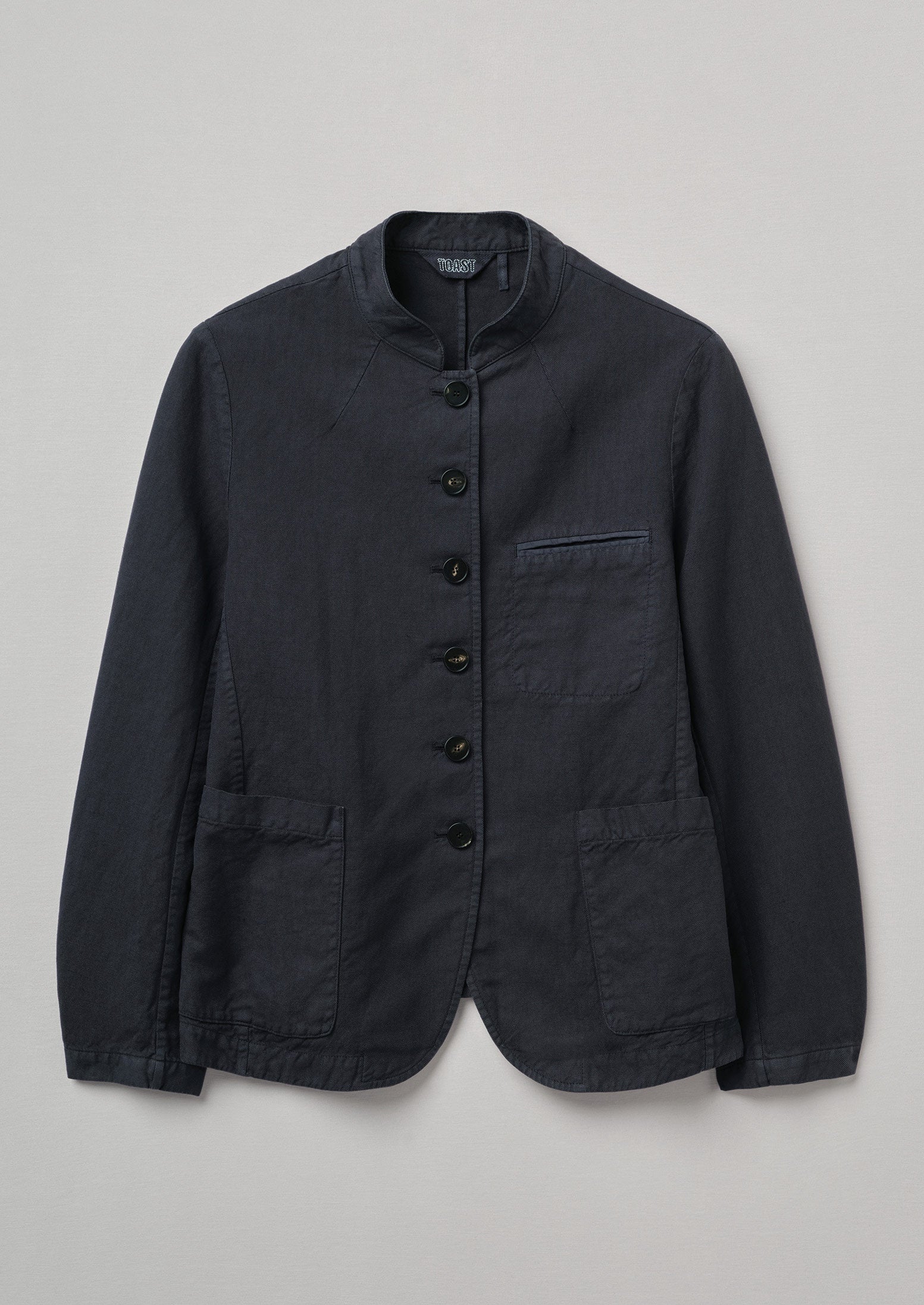 Cotton Linen Neat Jacket - Slate
