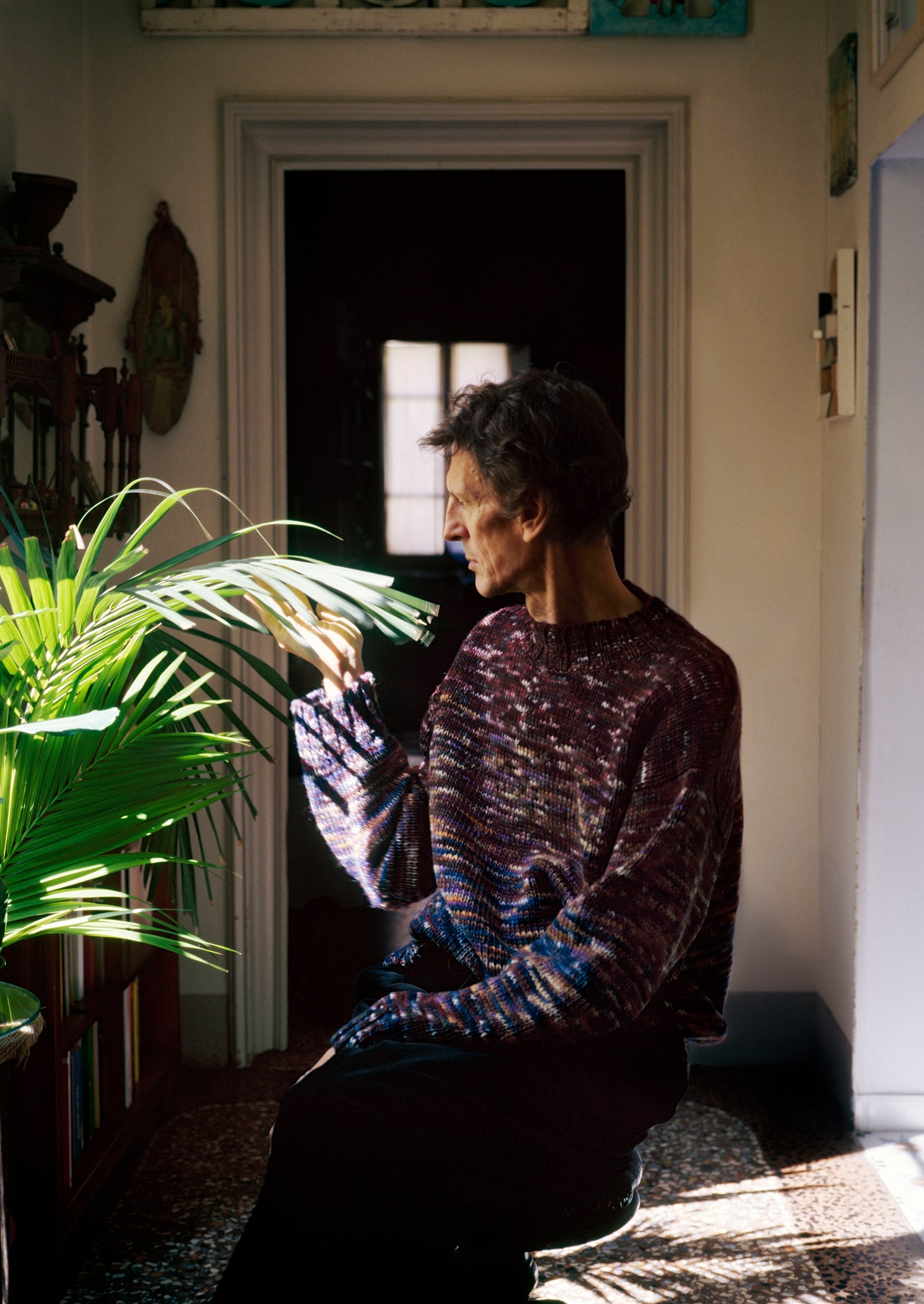 Hand Dyed Textured Sweater - Plum Multi