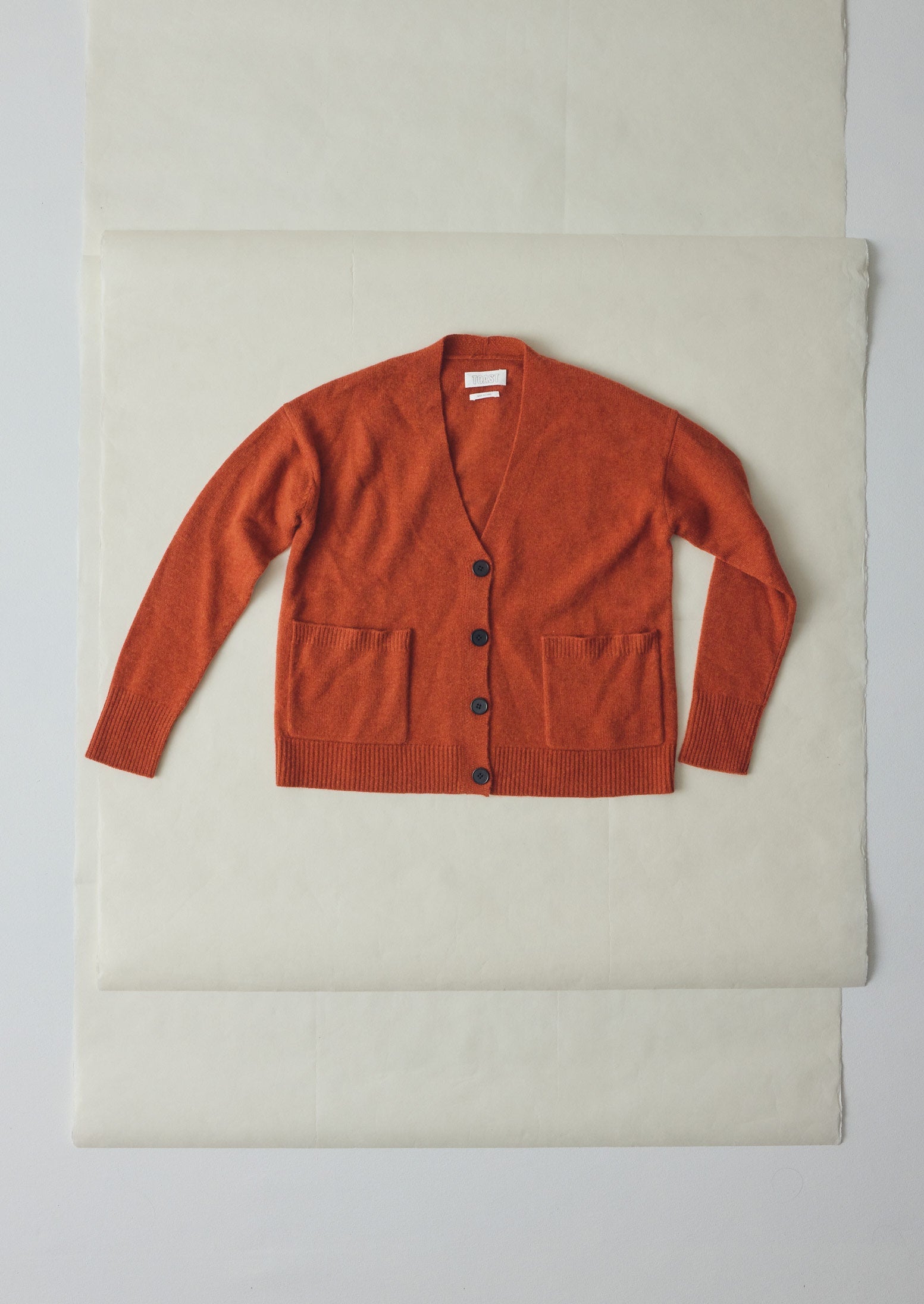 Ffion Wool Cashmere Boxy Cardigan - Terracotta