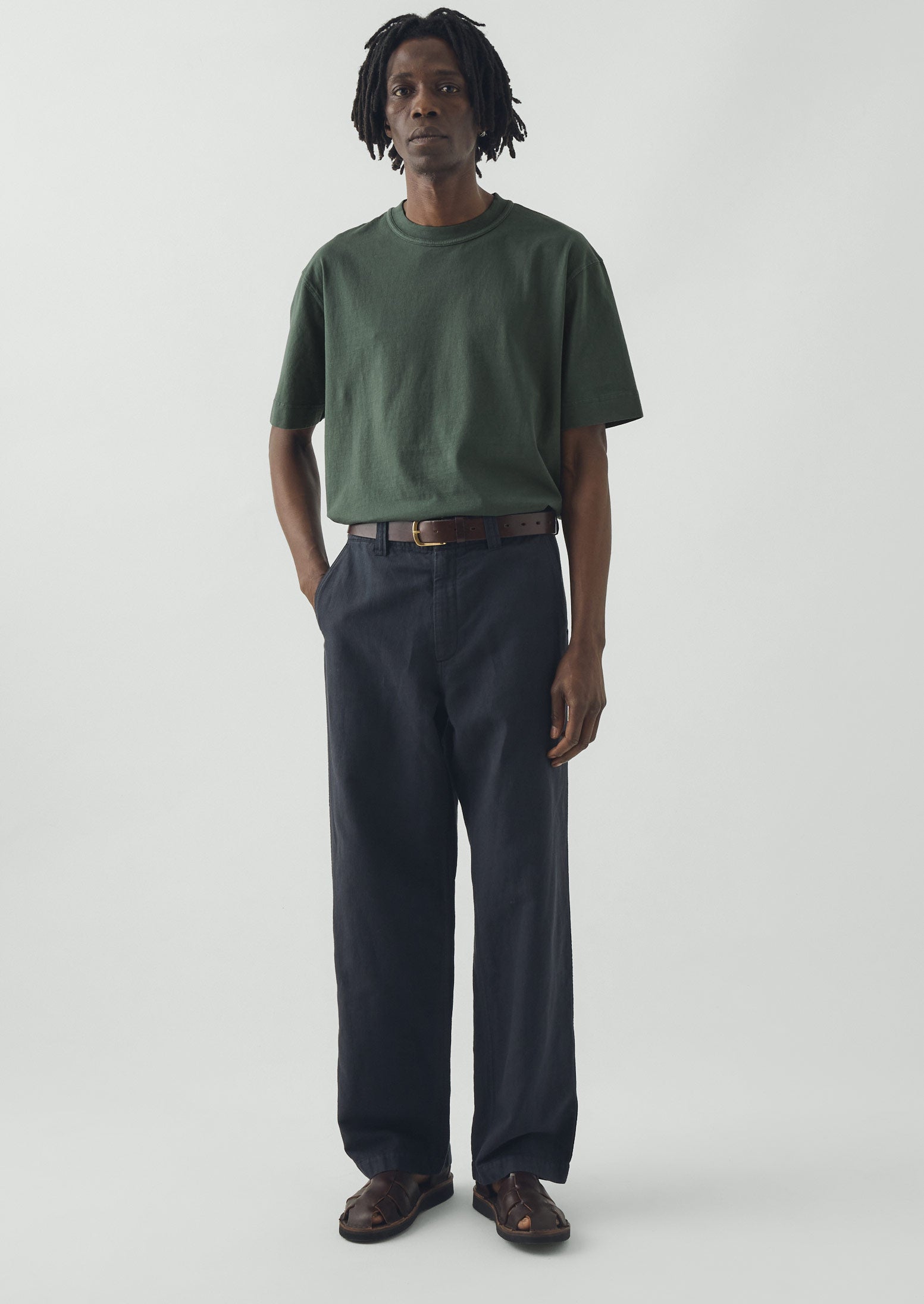 Rory Straight Leg Cotton Linen Trousers - Washed Black