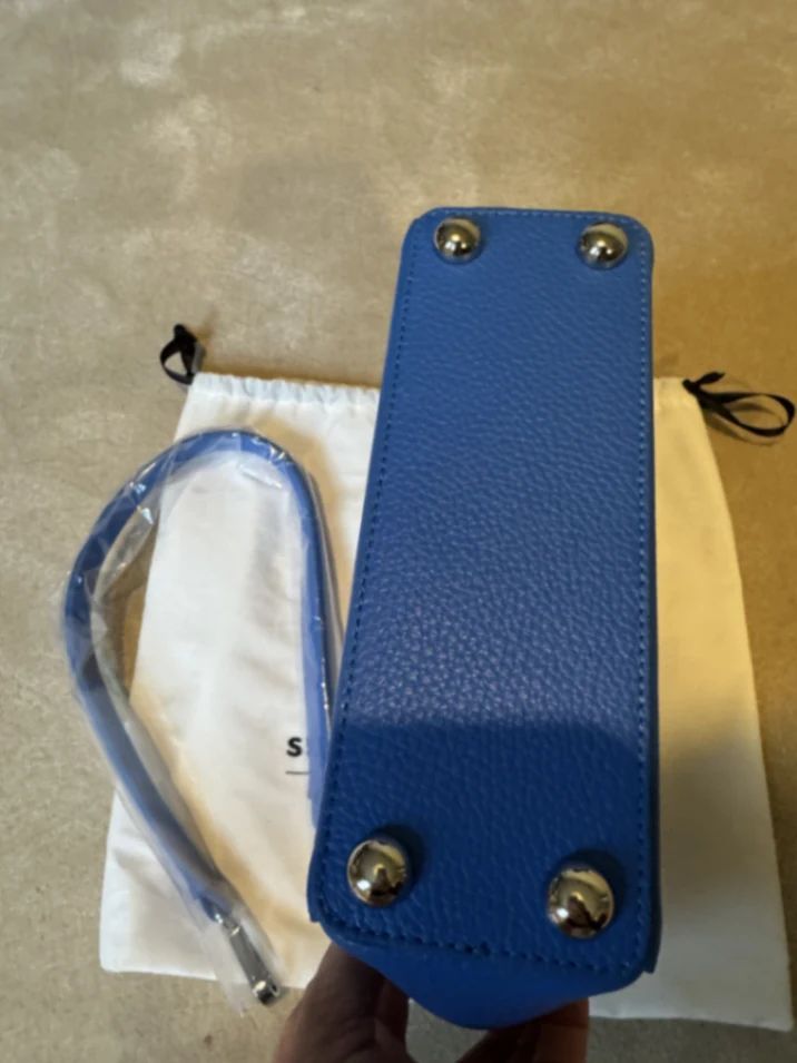 Mini S Tote - Silver / Sapphire