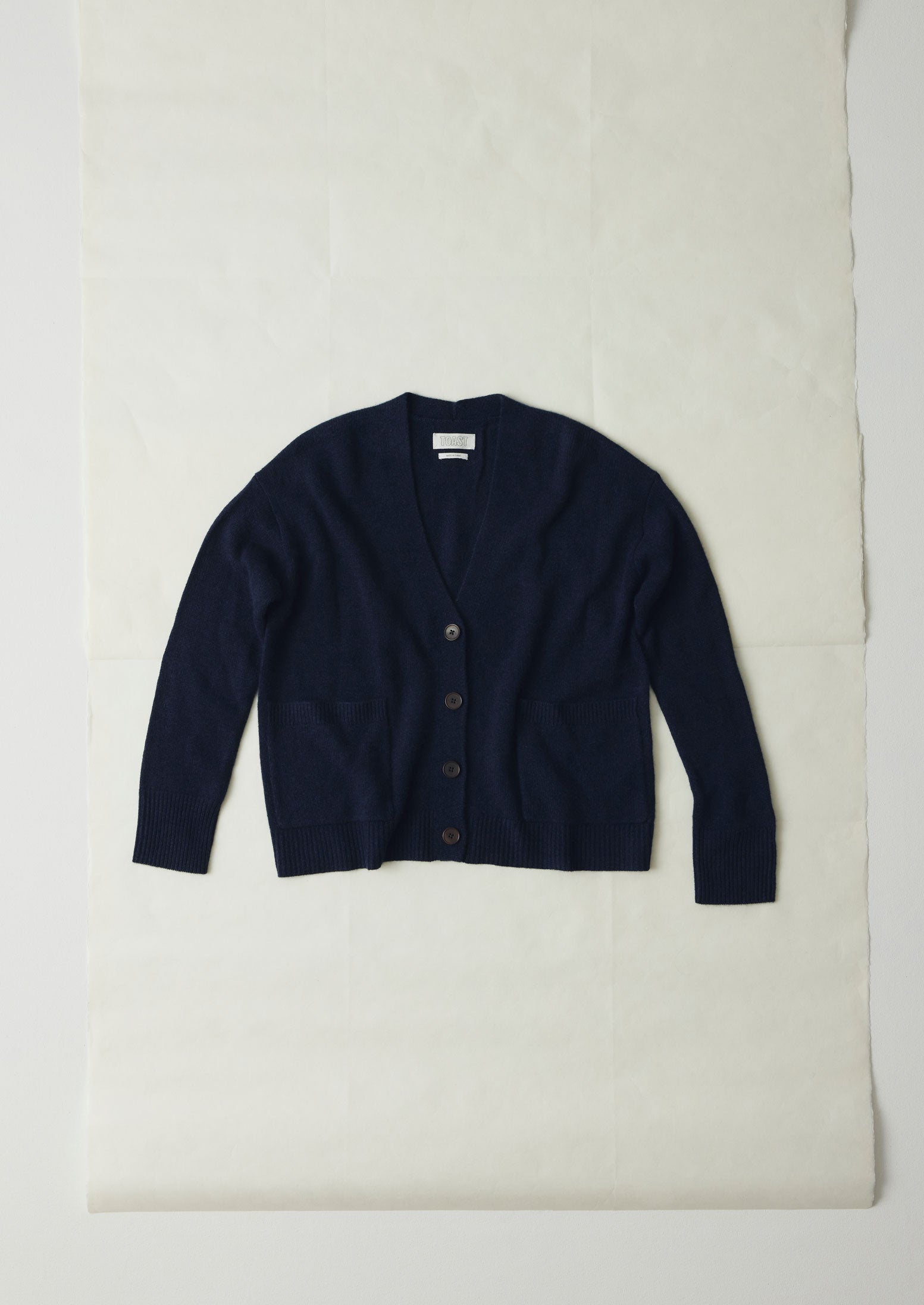 Ffion Wool Cashmere Boxy Cardigan - Darkest Navy