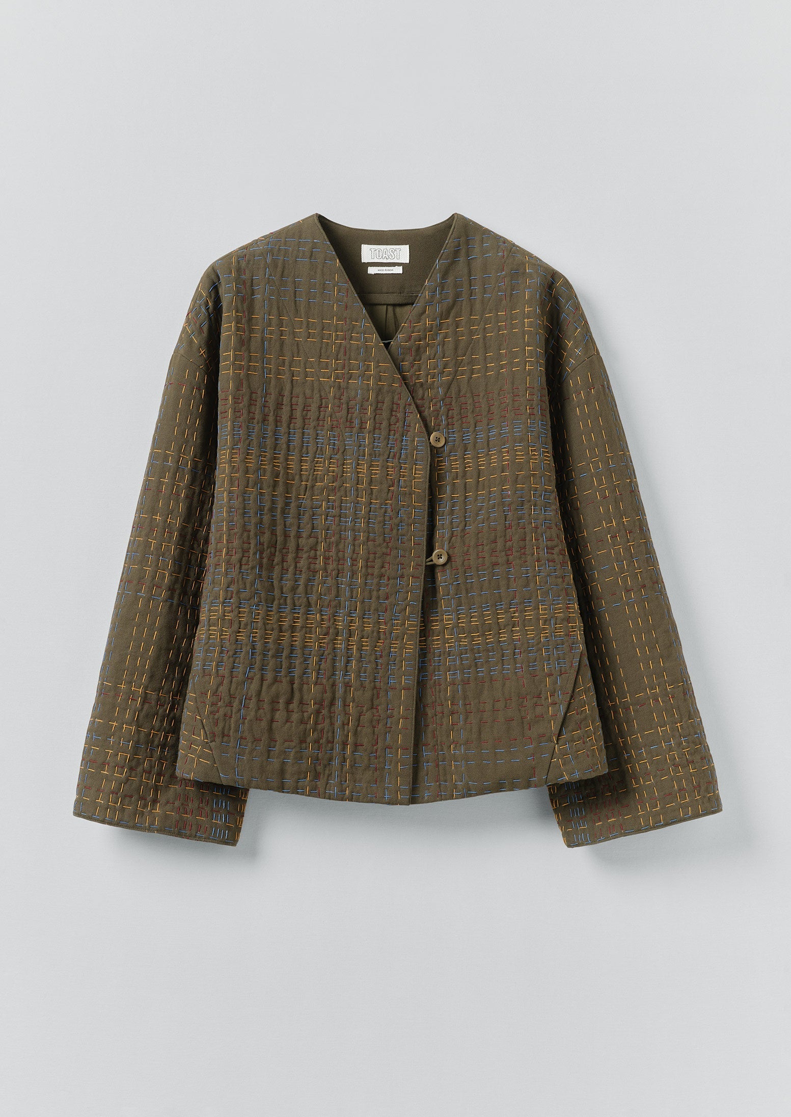 Kantha Tweed Cotton Jacket - Multi