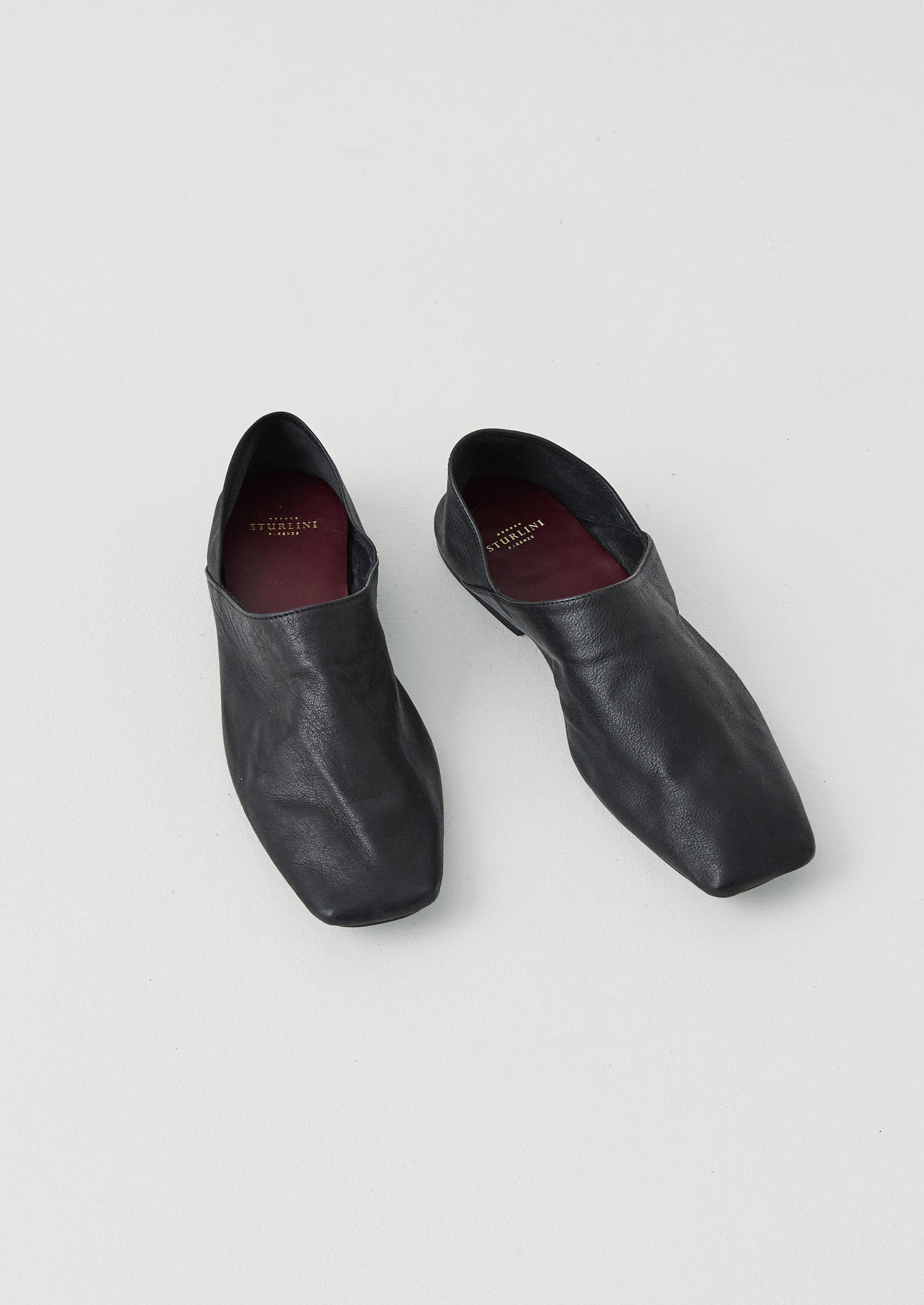 Sturlini Square Toe Leather Shoes - Black