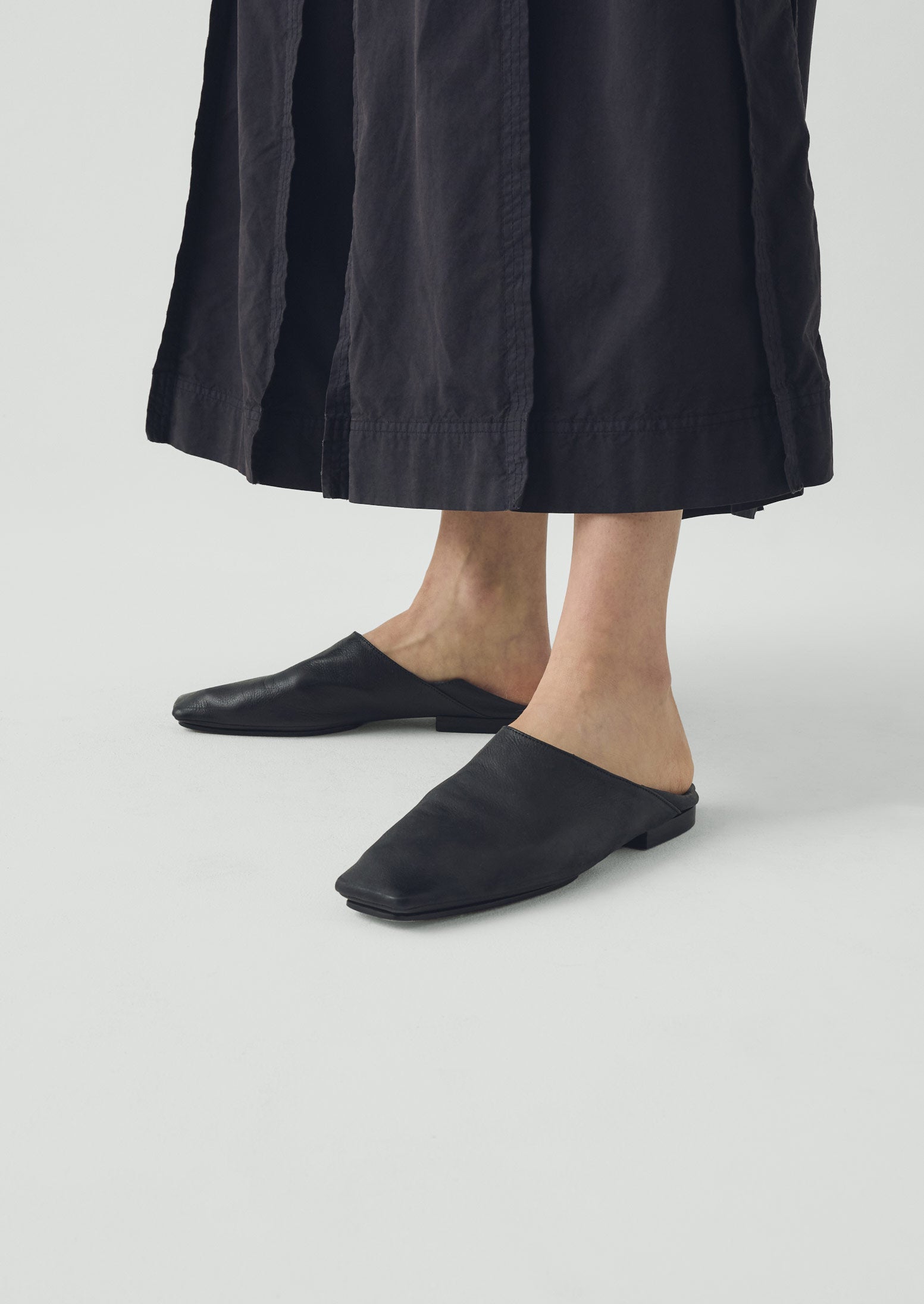 Sturlini Square Toe Leather Shoes - Black
