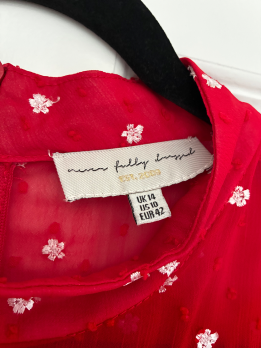 Red Claudette Blouse
