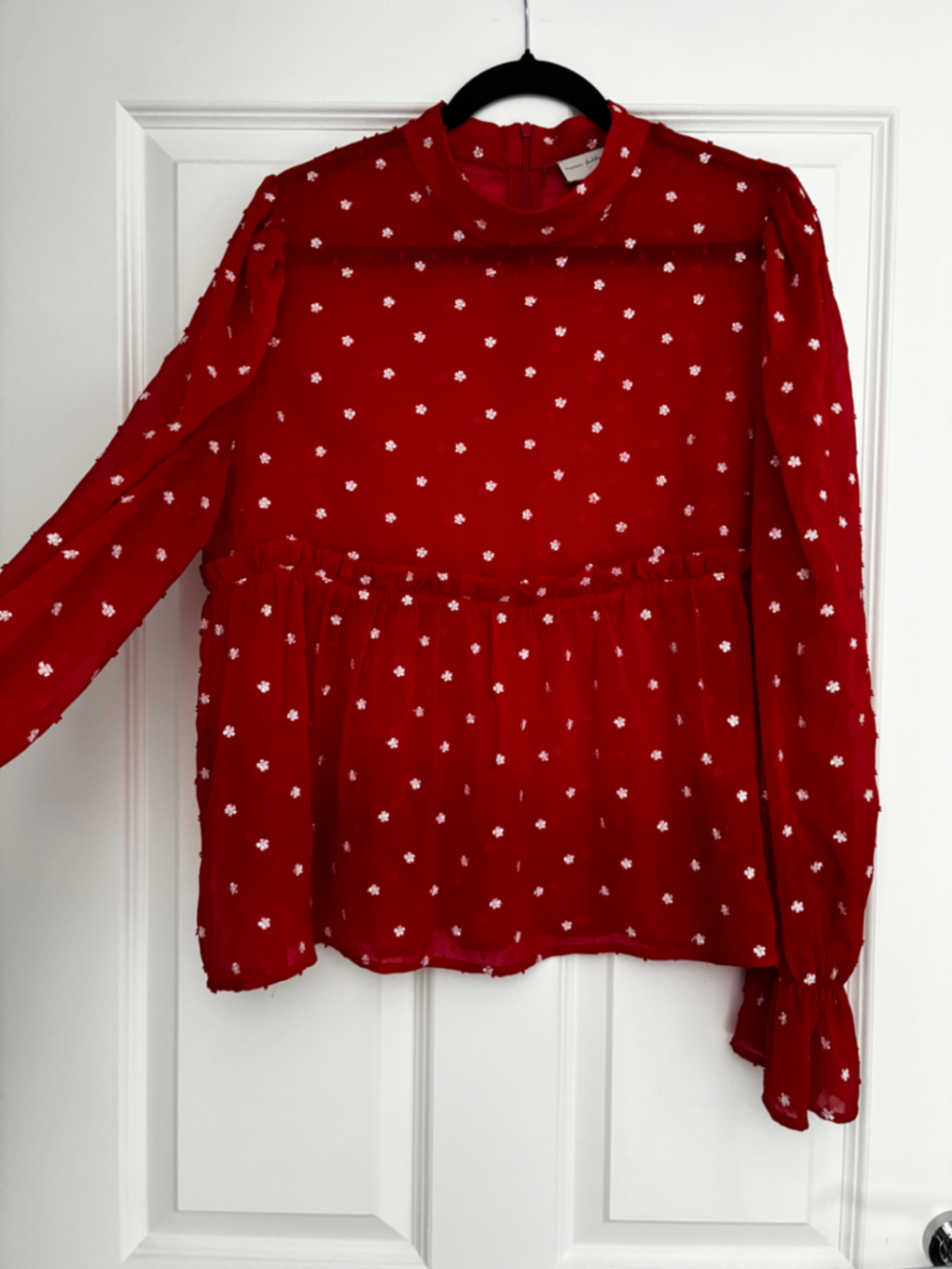 Red Claudette Blouse