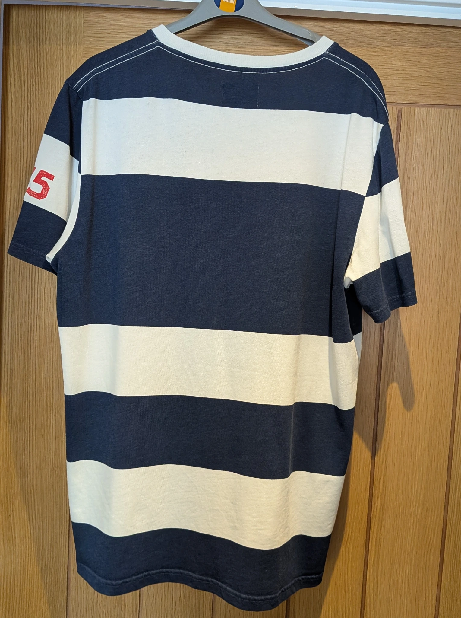 Vans Navy and Cream Striped T-Shirt