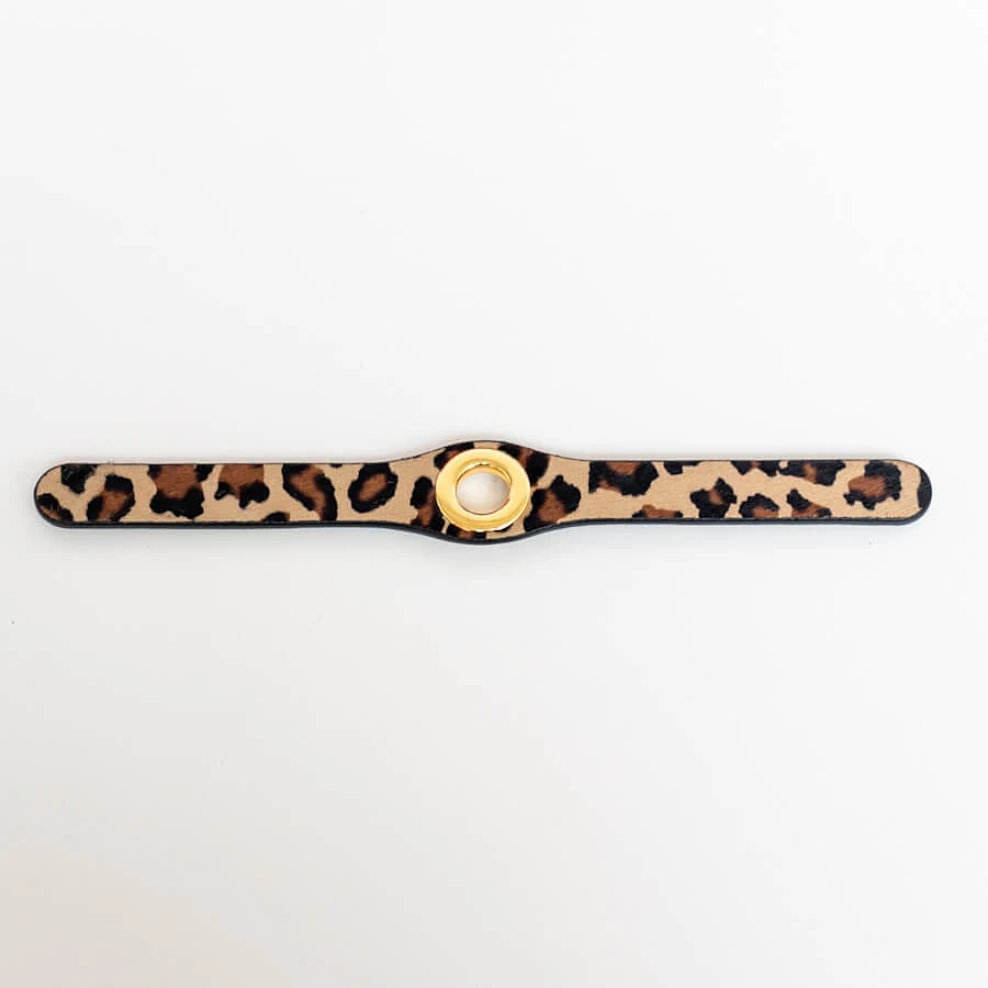Deco Strip - Textured - Stud - Silver / Leopard Calf