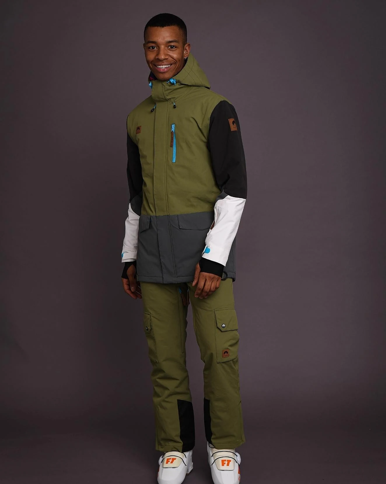 Yeh Man Men's Ski & Snowboard Jacket - Khaki, Grey, Black