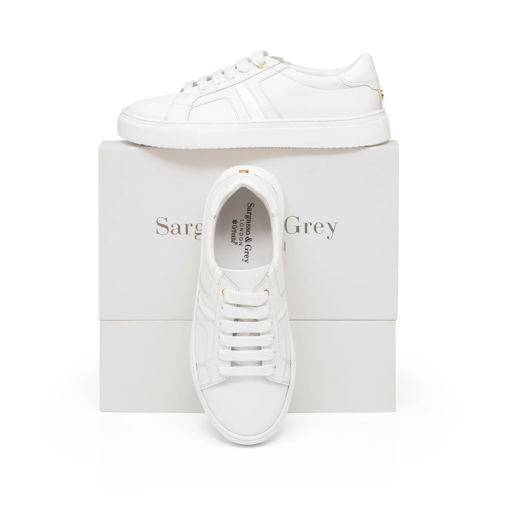 Extra Wide Fit Trainers - White Leather - UK 6 / EU 39 / White