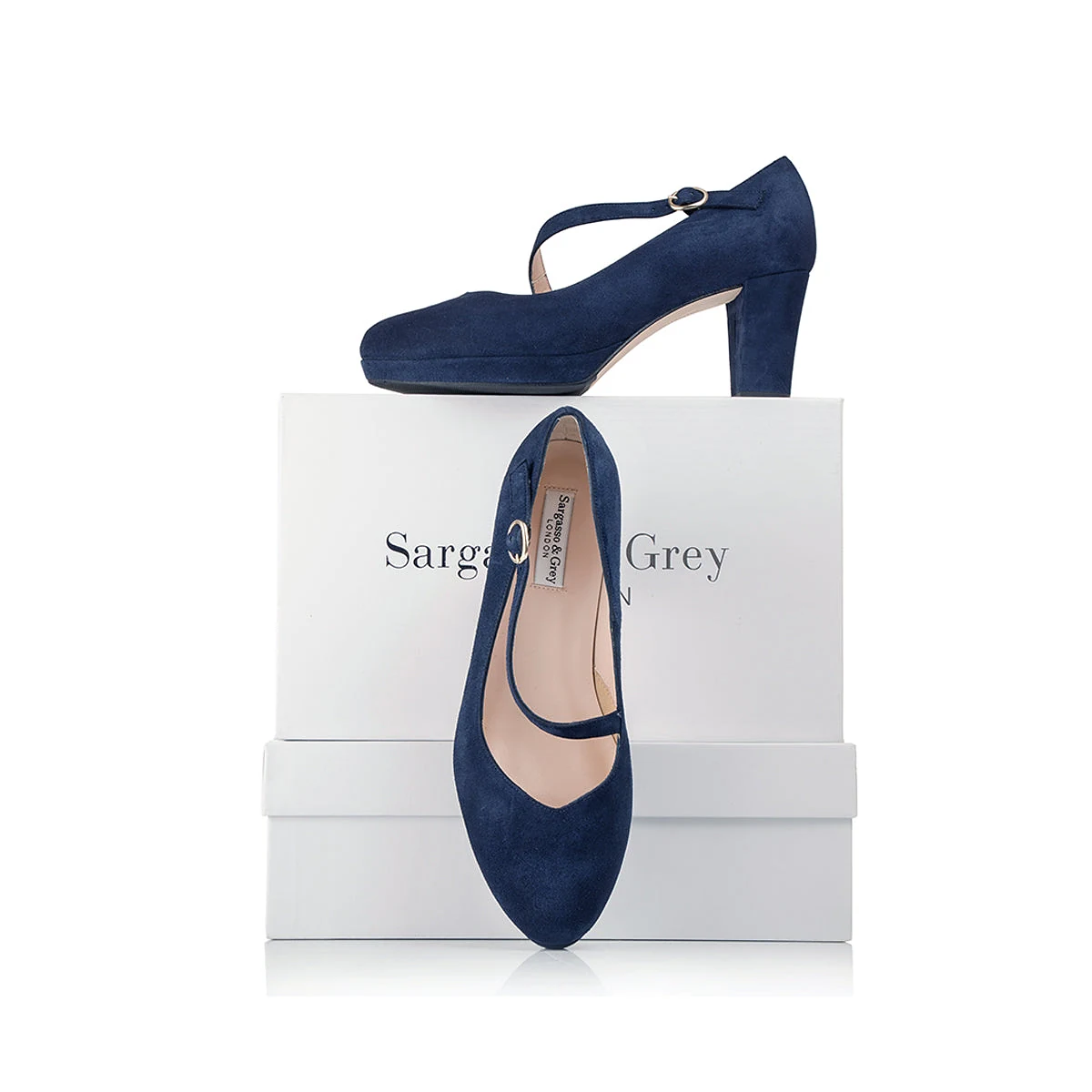 Clare Wide Fit Platform Courts - Navy Suede - UK 5 / EU 38 / Navy