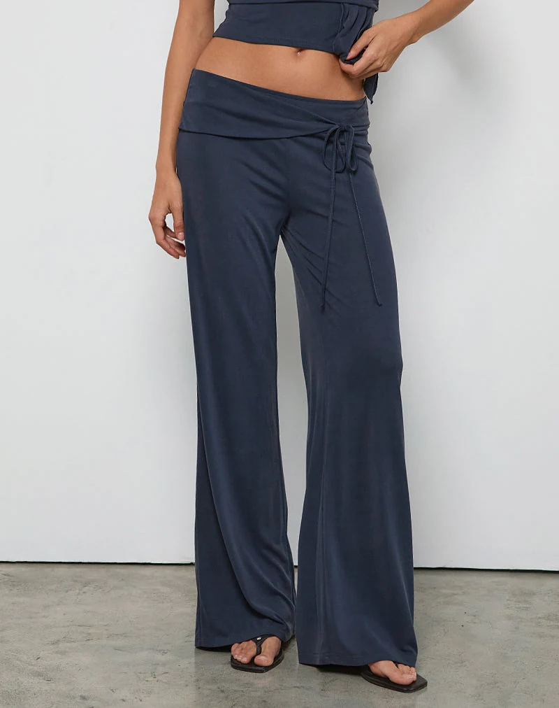 Donata Trouser in Ocean Storm with Belt