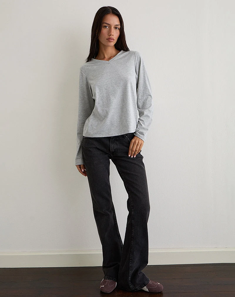 Feman Top in Jersey Grey Marl