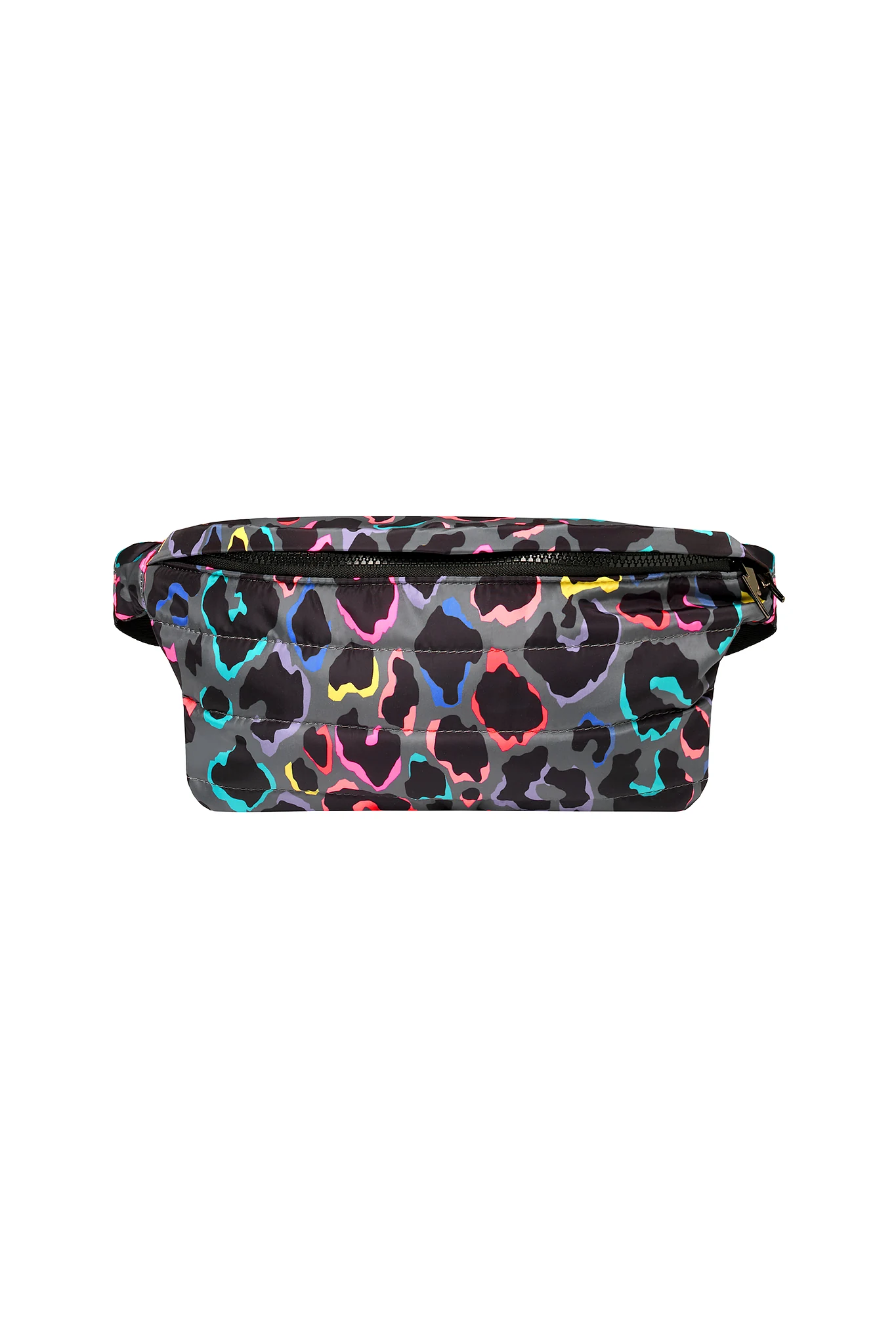 Grey with Rainbow Shadow Leopard Puffer Bum Bag