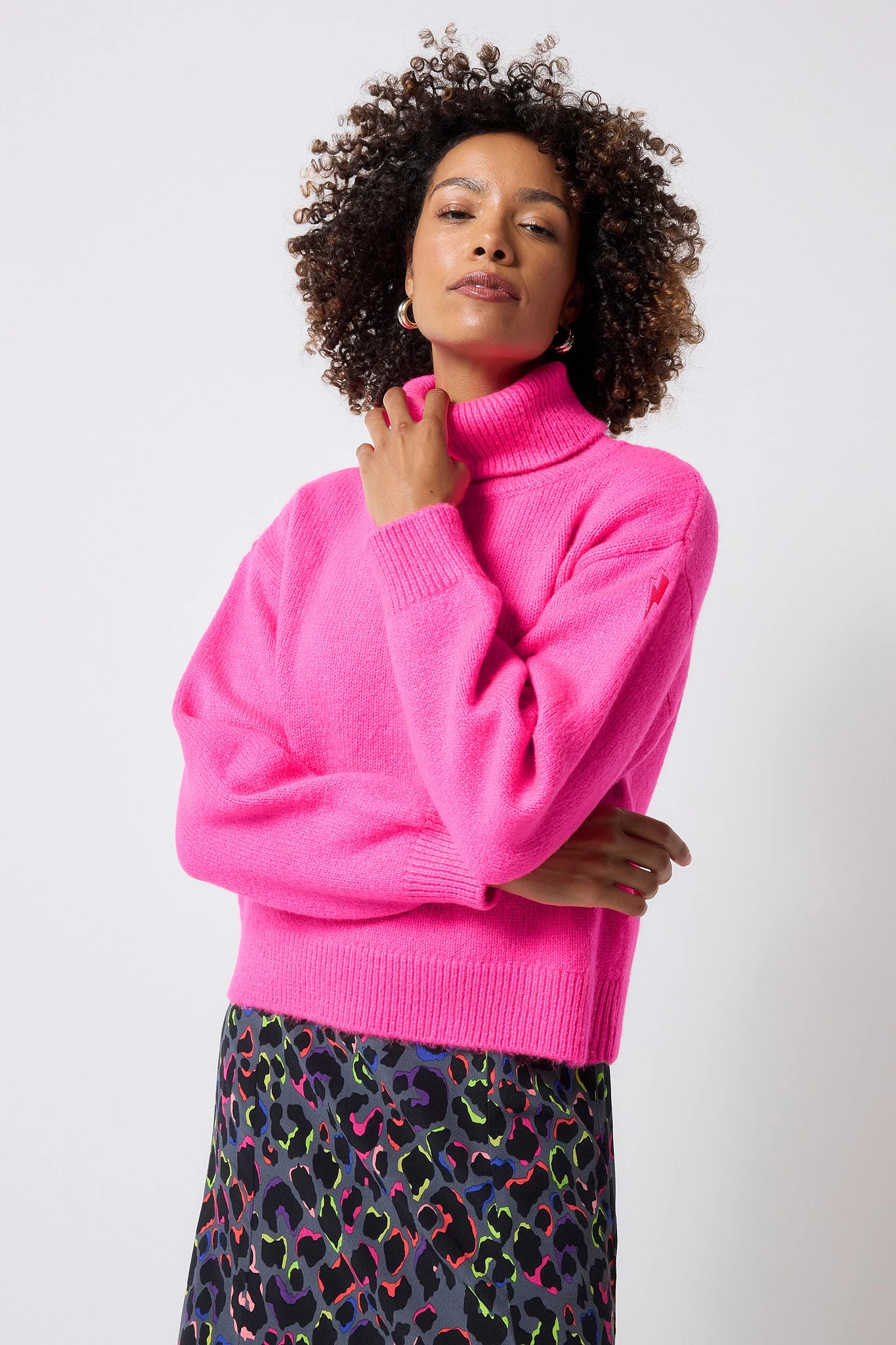 Pink Turtleneck Knitted Jumper - 14 / Pink