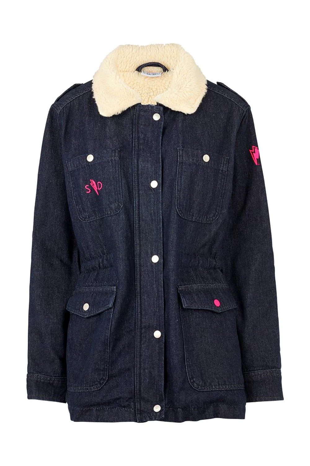 Dark Indigo Denim Jacket with Borg Lining