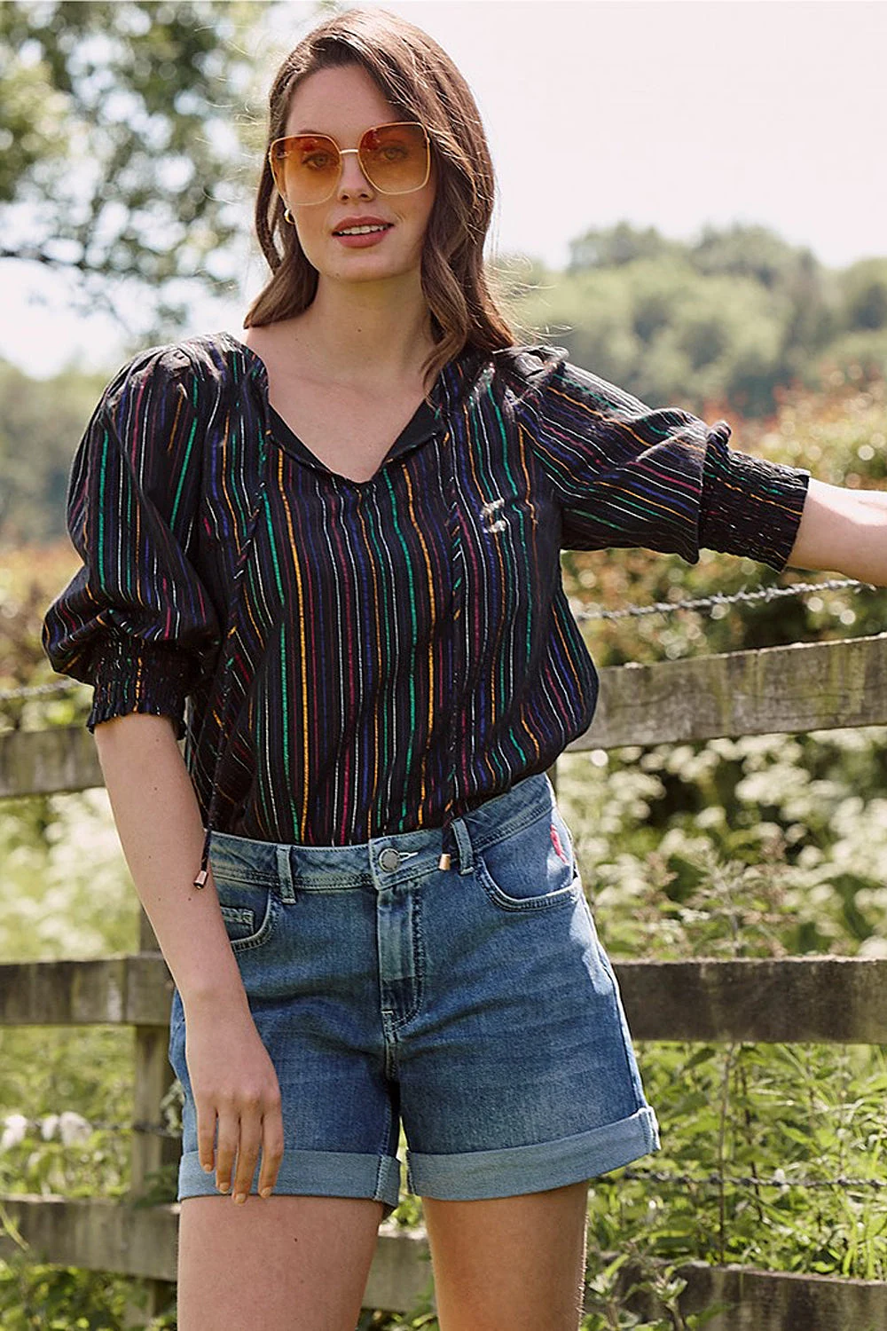 Black Rainbow Lurex Top